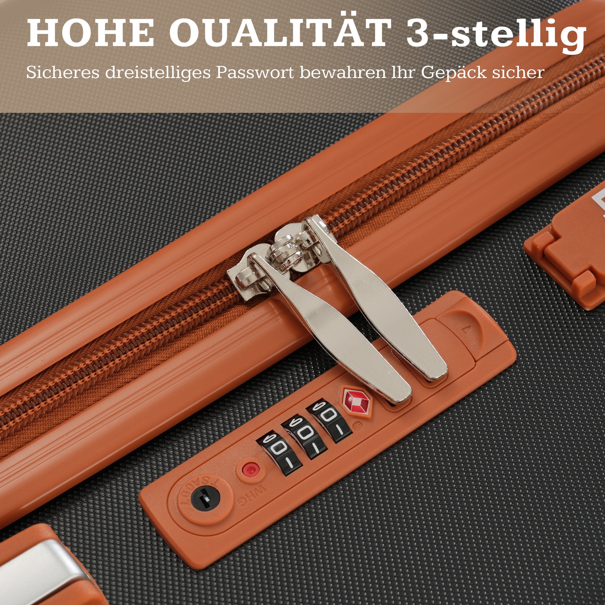 Logidon kofferset M L XL zwart bruin USB poort TSA slot 4 wielen