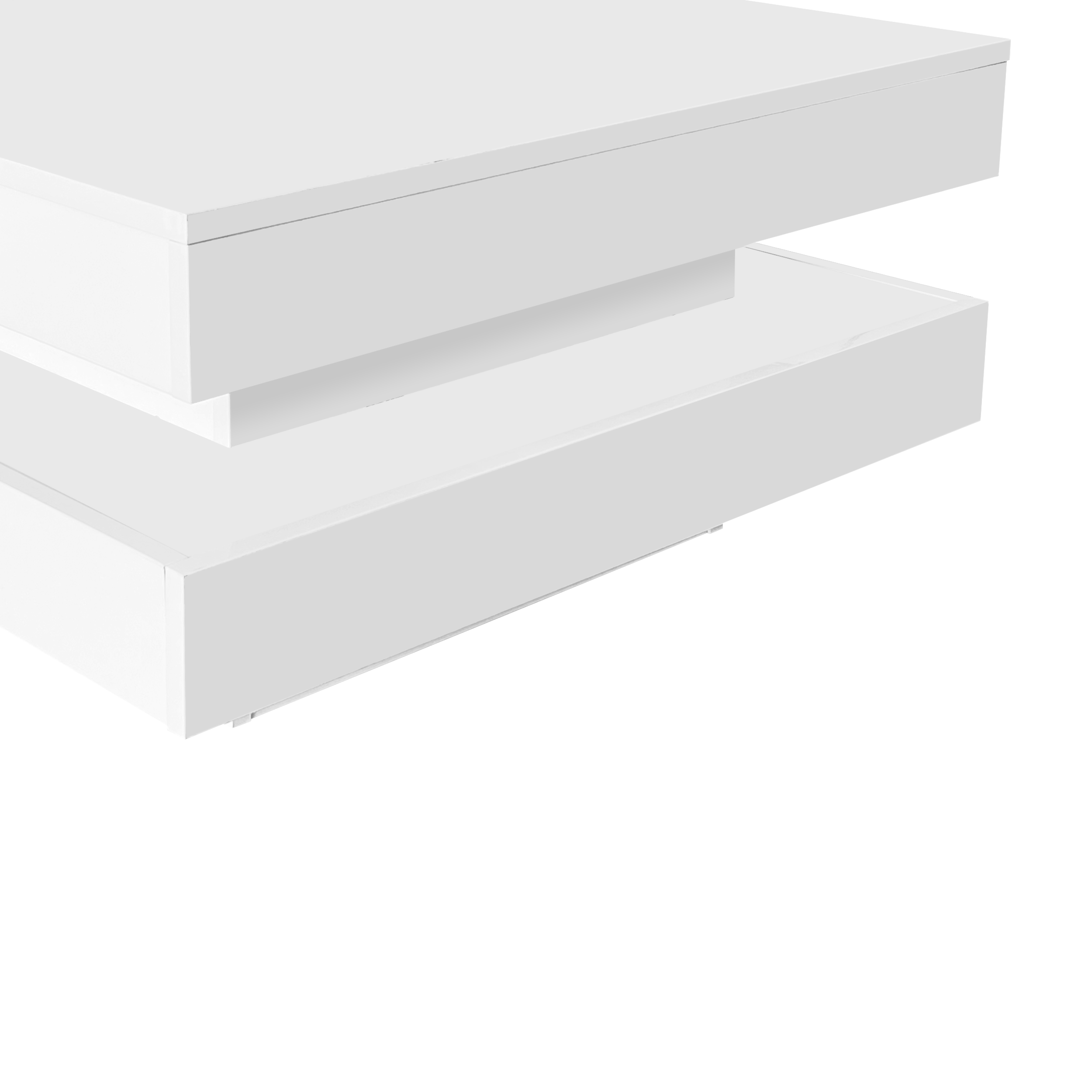 Logidon witte hoogglans salontafel 70x70x36 cm met draaiplaat en 16-kleuren LED
