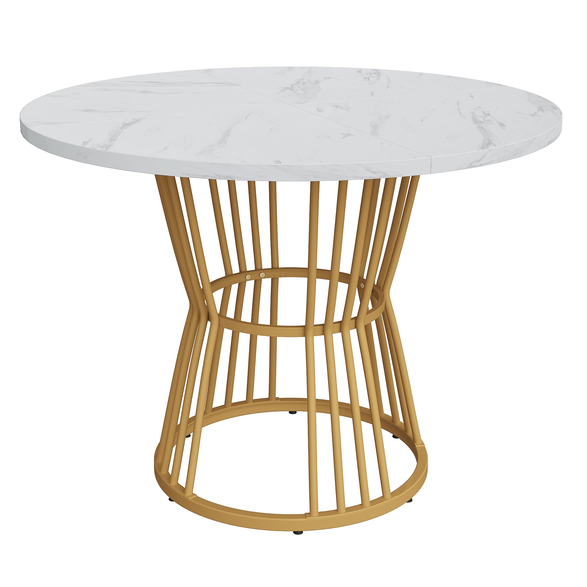 Logidon Eettafelset 100 cm Witte MDF Tafel Gouden Poten Groene Stoelen