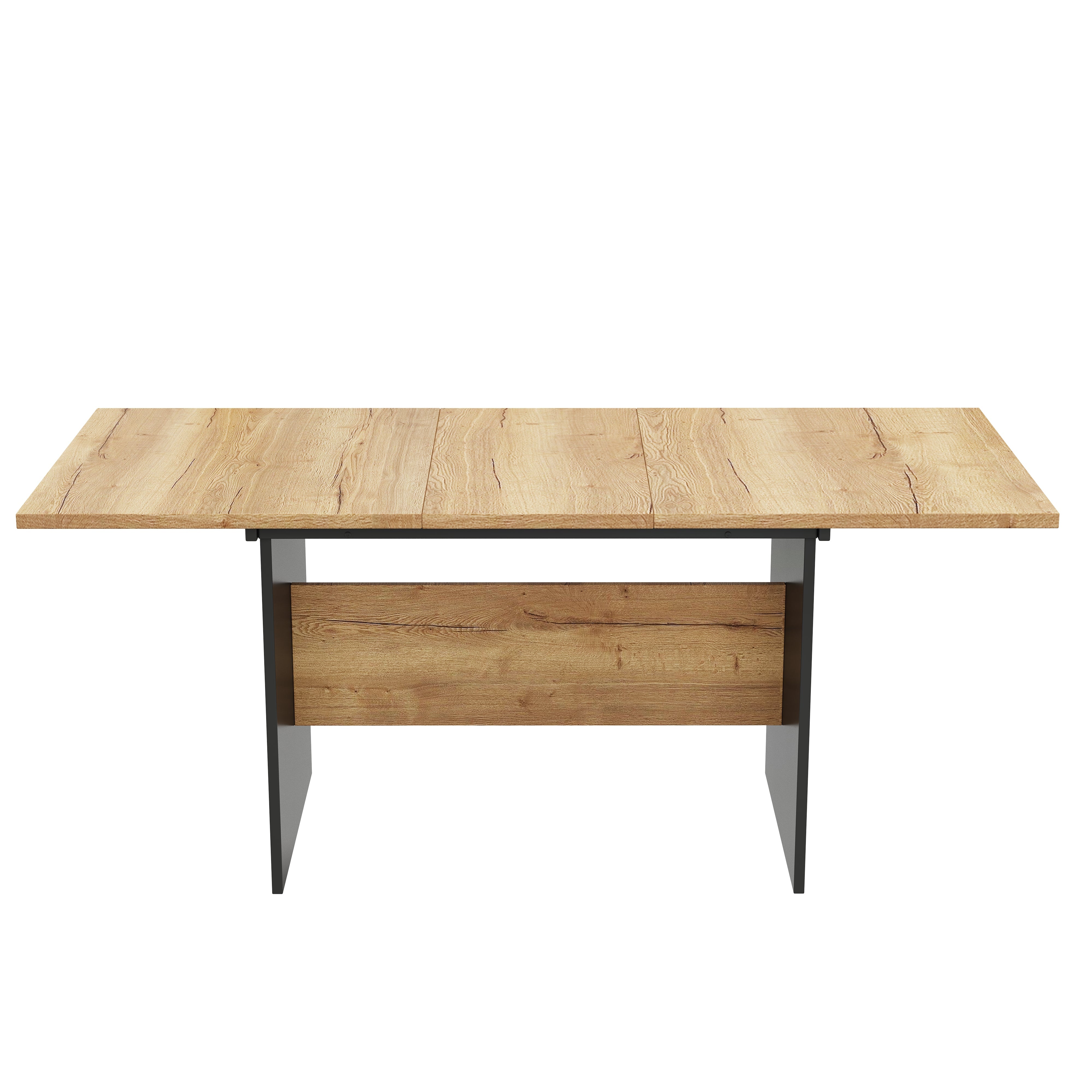 Logidon uitschuifbare eettafel 140/180x80 cm zwart walnoot MDF