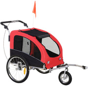 Logidon Hondenkar 2in1 Jogger Fietskar Rood
