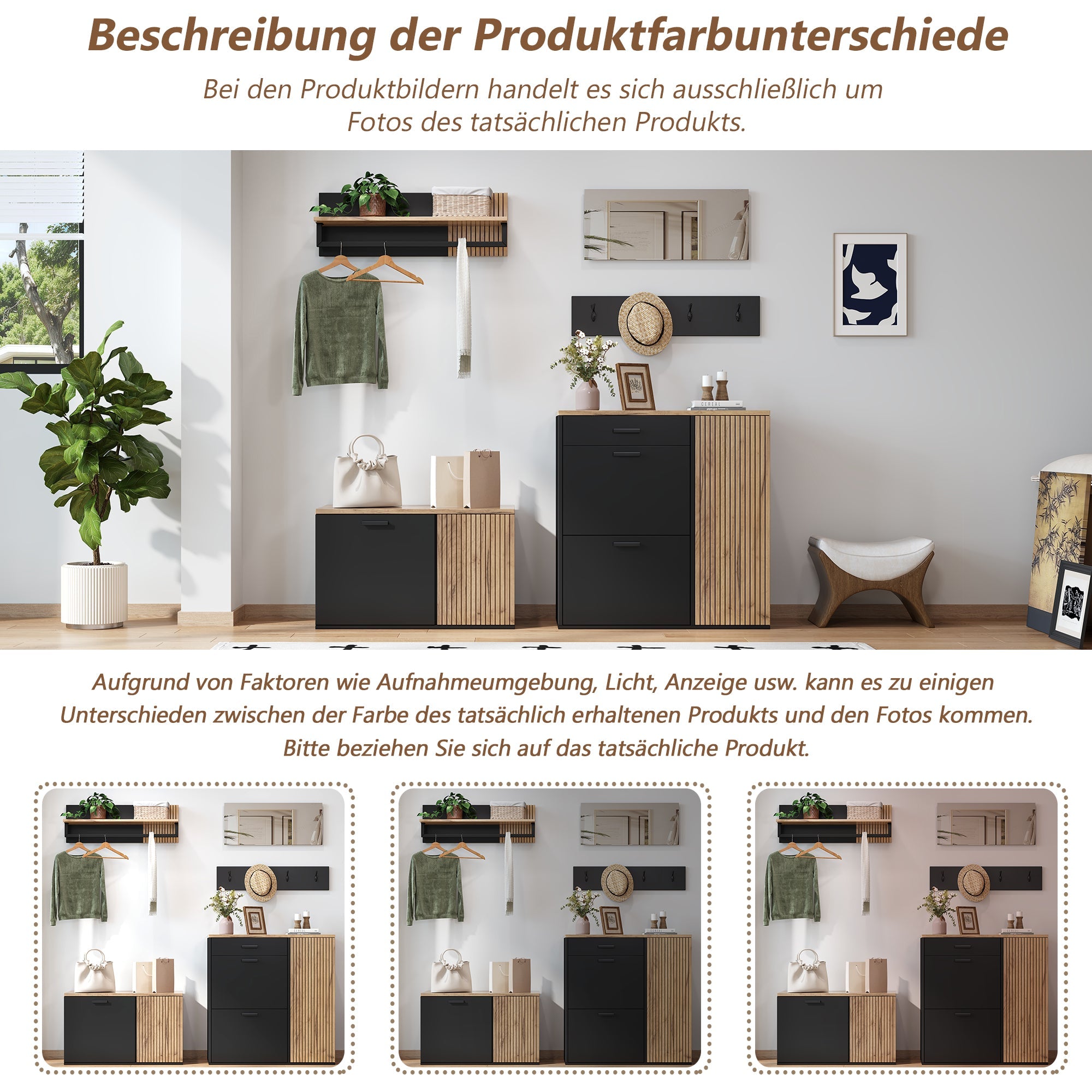 Logidon Garderobeset Vijfdelig halmeubilair met spiegelschoenenkasten