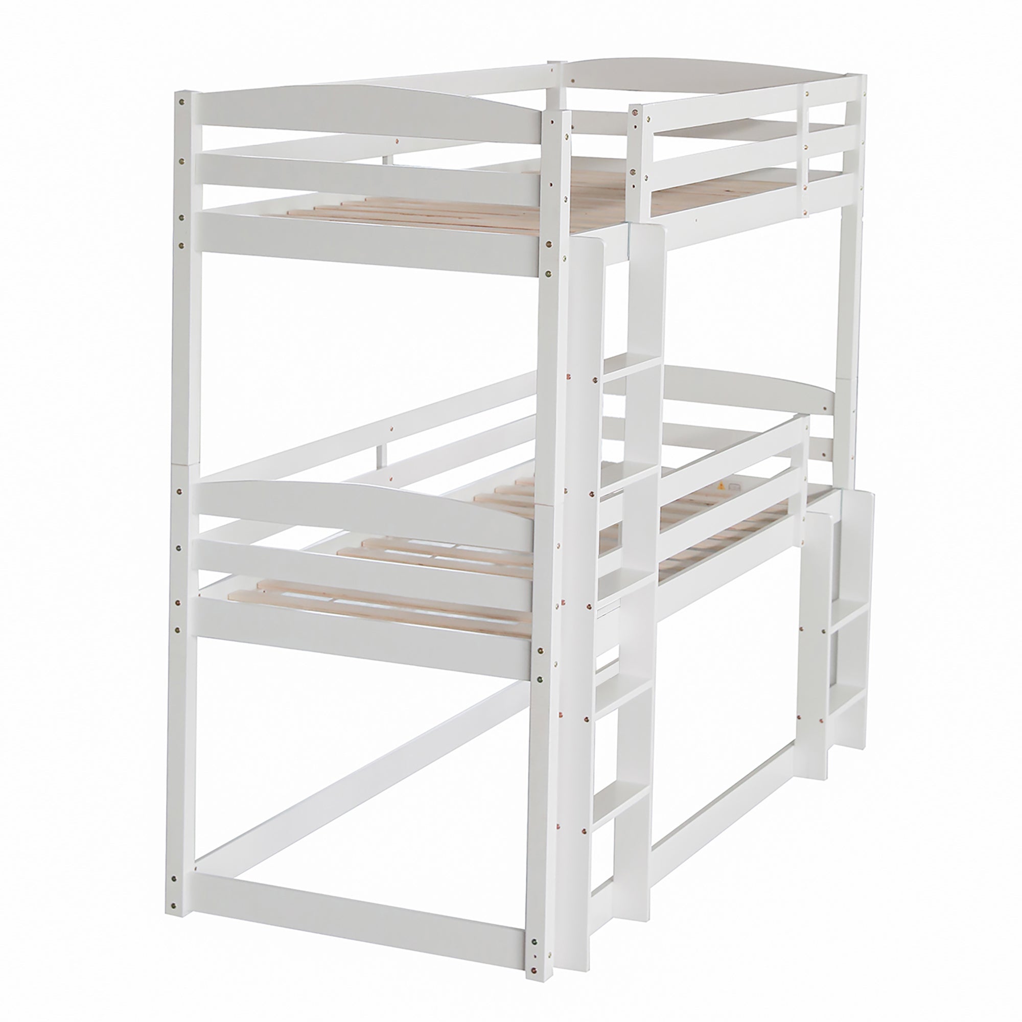 Logidon 3-persoonsstapelbed 90x200 cm wit hout - zonder matras