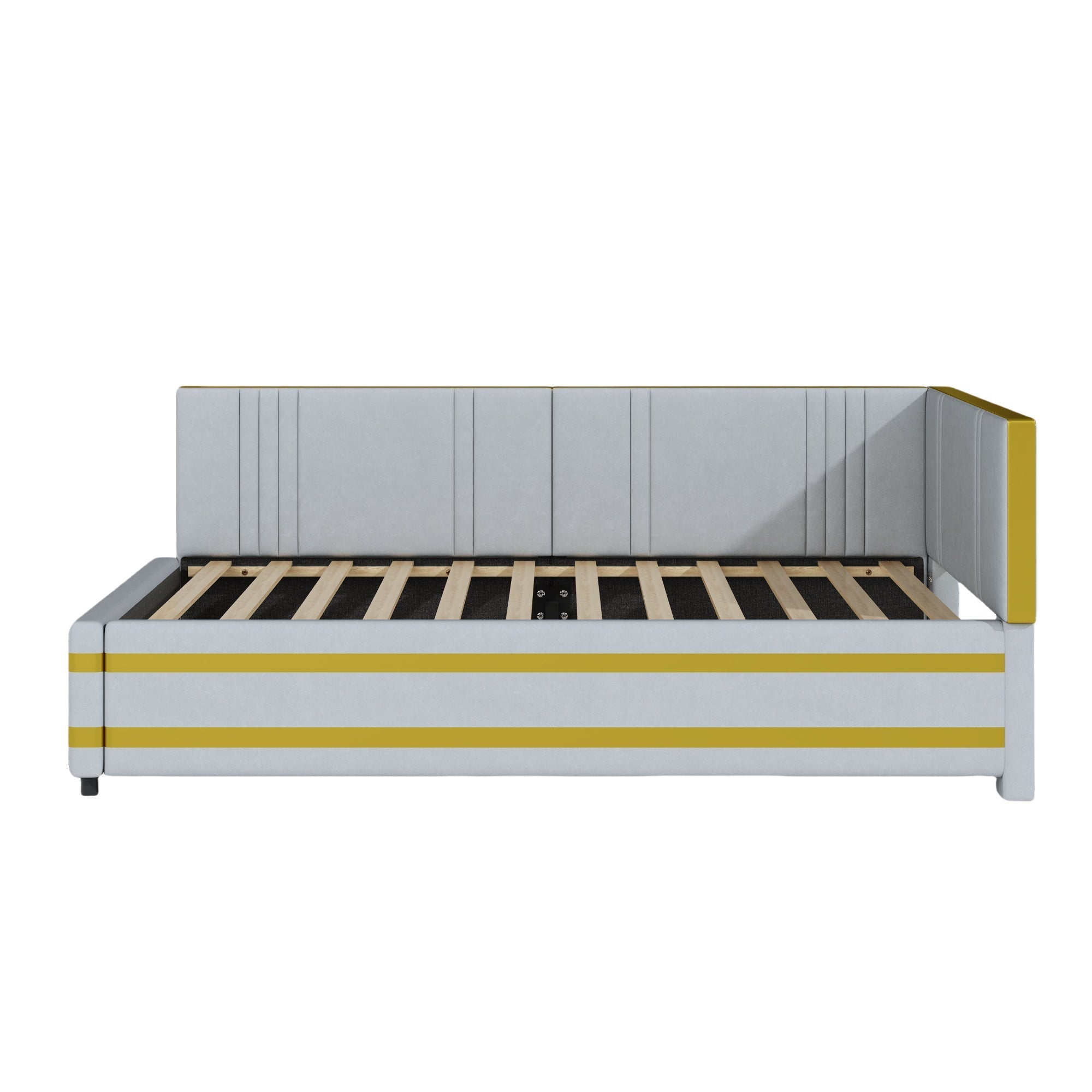 Logidon upholstered bed sofa bed 90x200 multifunctional bed gray velvet fabric