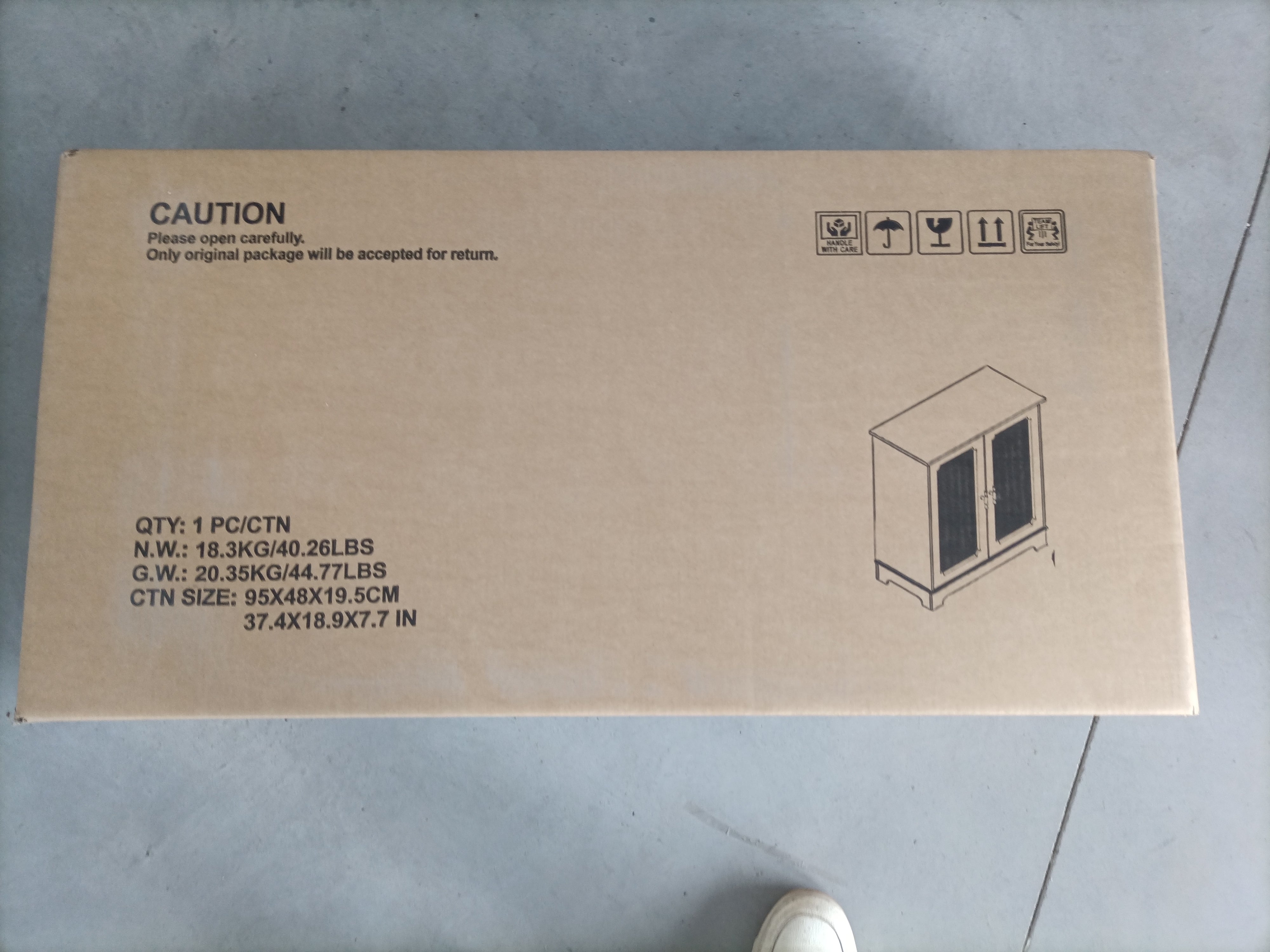 Logidon Dressoir Wit 80x38x86 cm met rotan sierdeuren