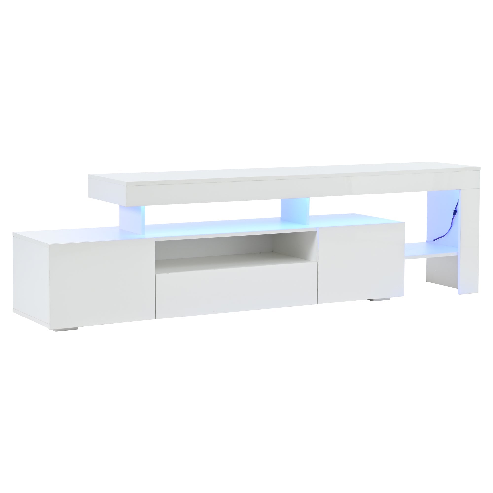 Logidon TV-meubel 192 x 37 x 53 cm witte hoogglans LED-verlichting