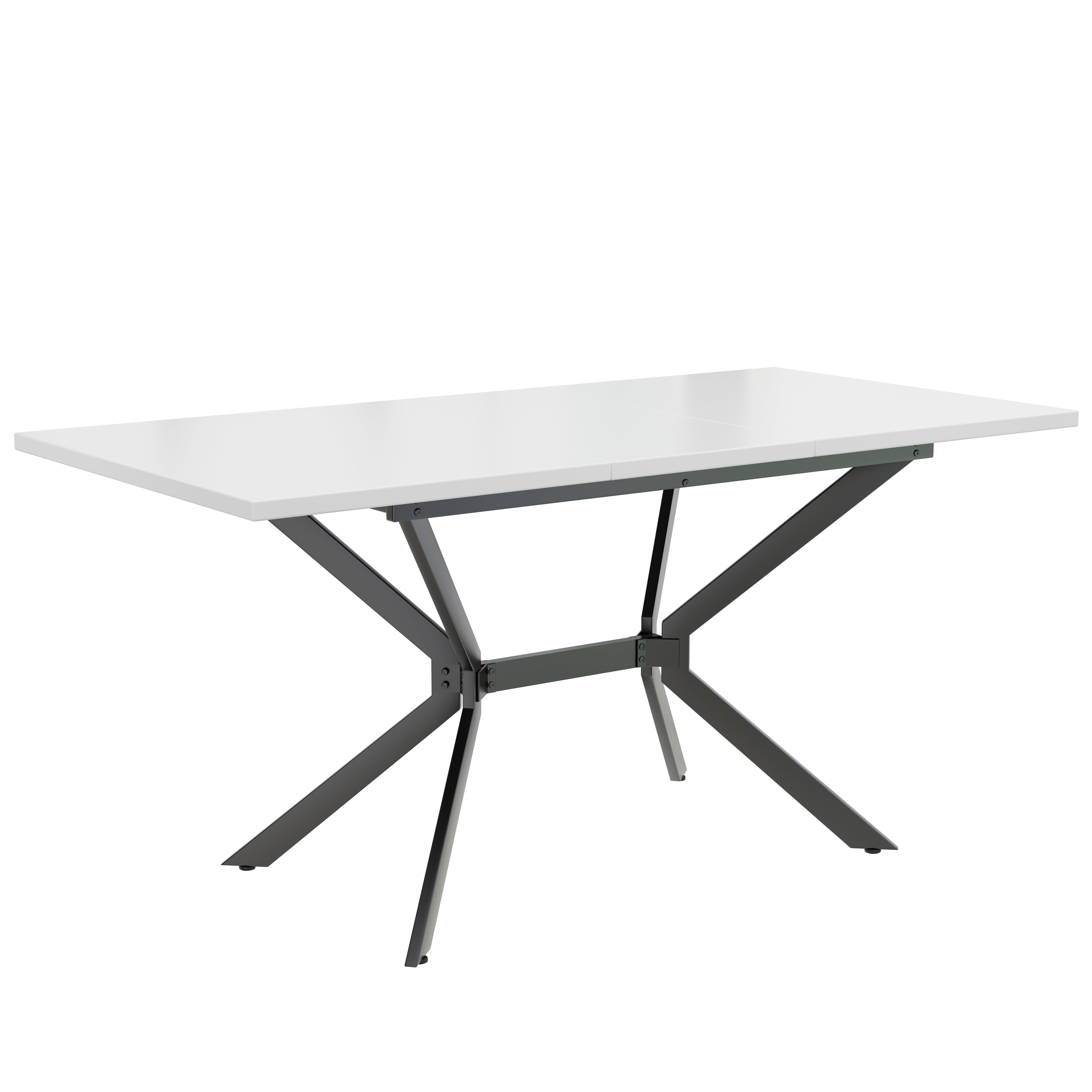 Logidon Witte Uitschuifbare Eettafel 120 160 cm Breed 80 cm