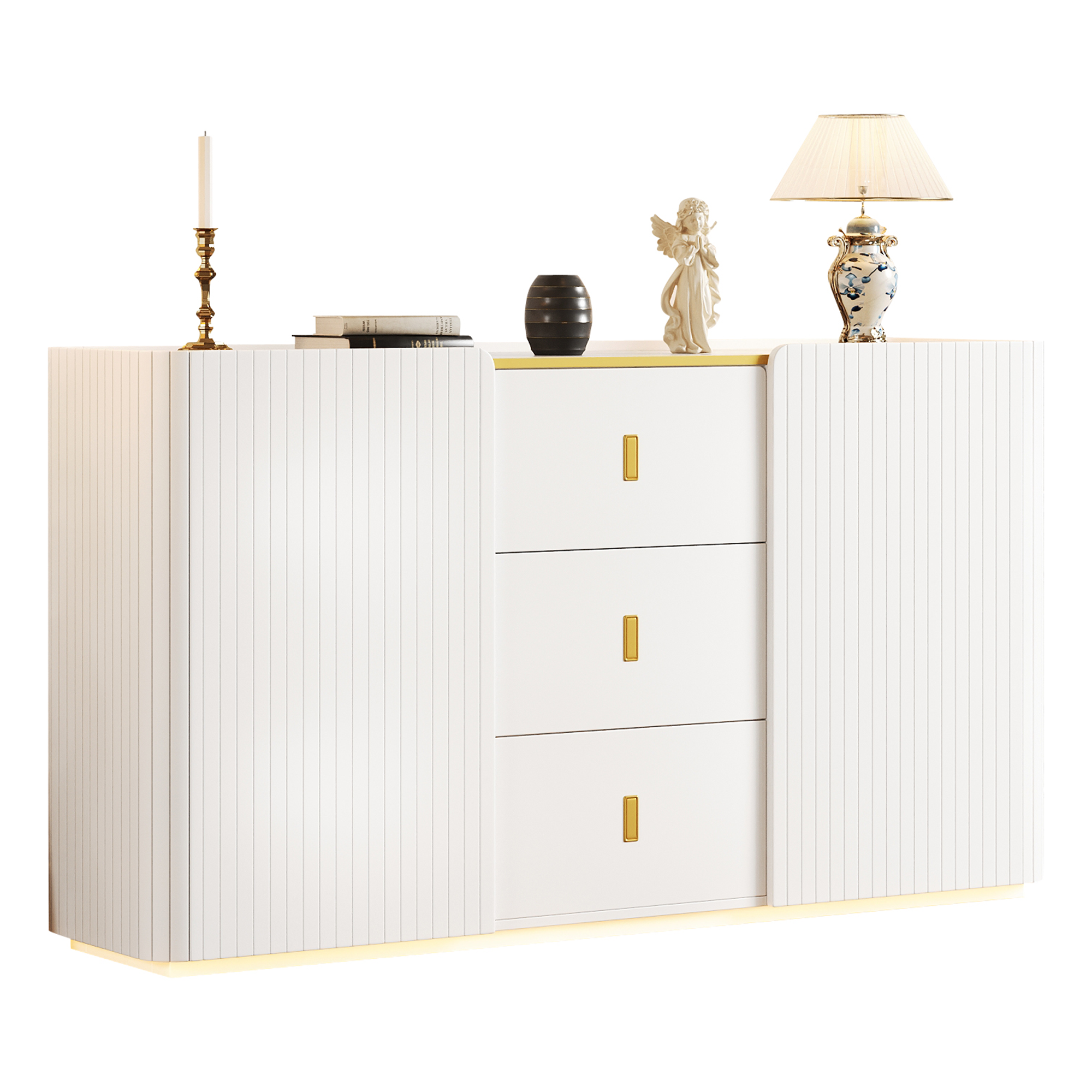 Logidon LED dressoir 150 cm wit RGB verlichting 2 deuren