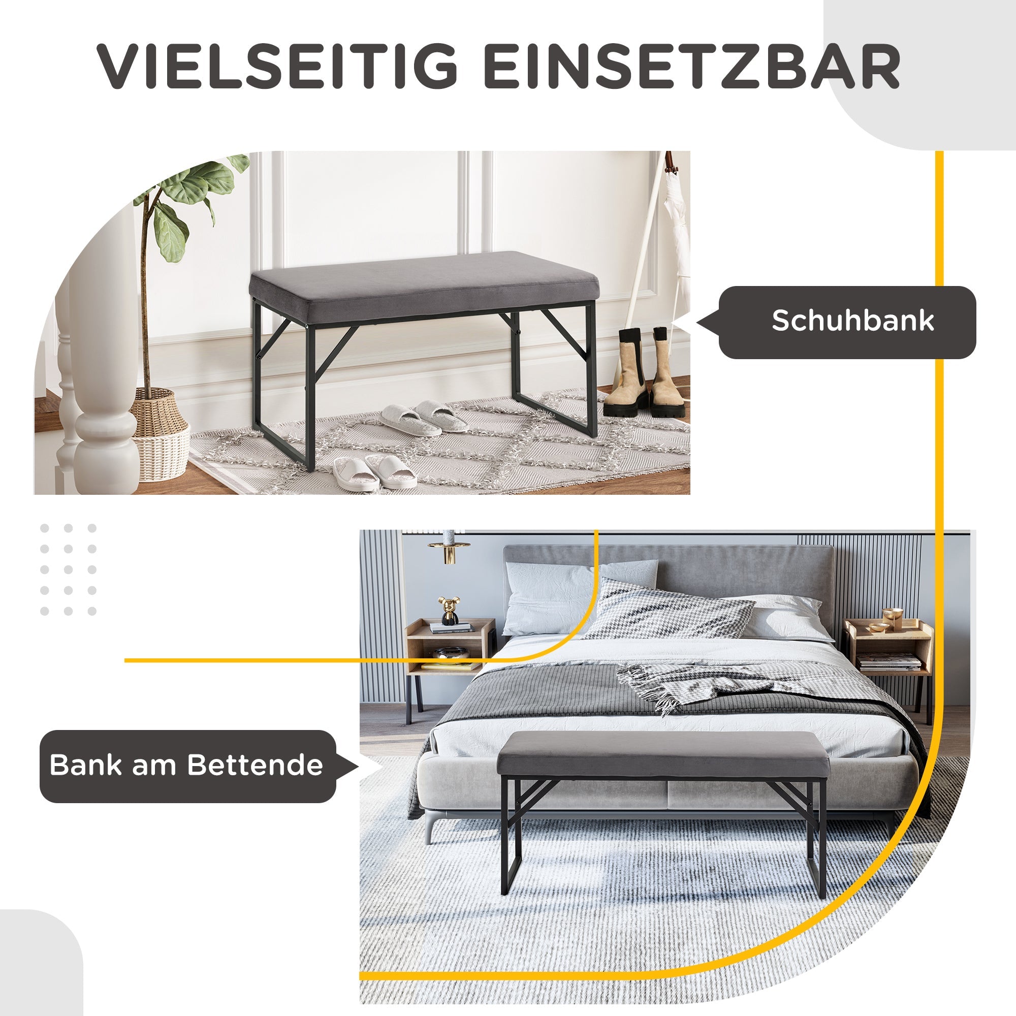 Logidon gestoffeerde bank fluweellook donkergrijs 100x35x47 cm