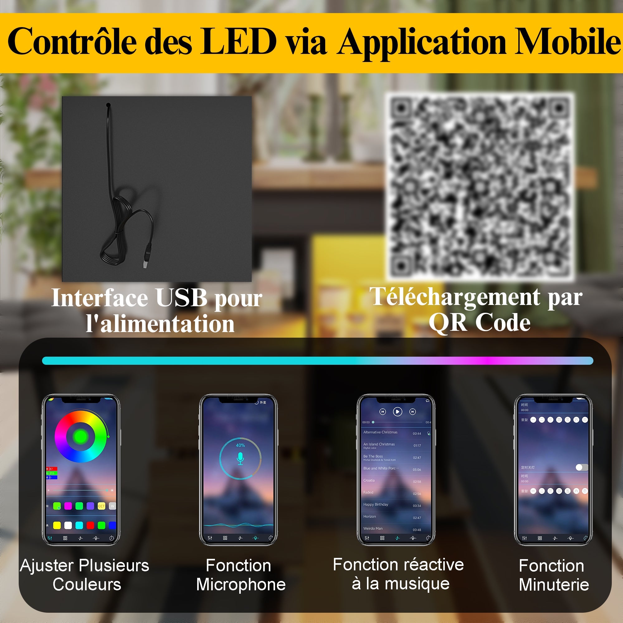 Logidon eettafel telescopisch uitschuifbaar 110-140×80 cm met LED verlichting