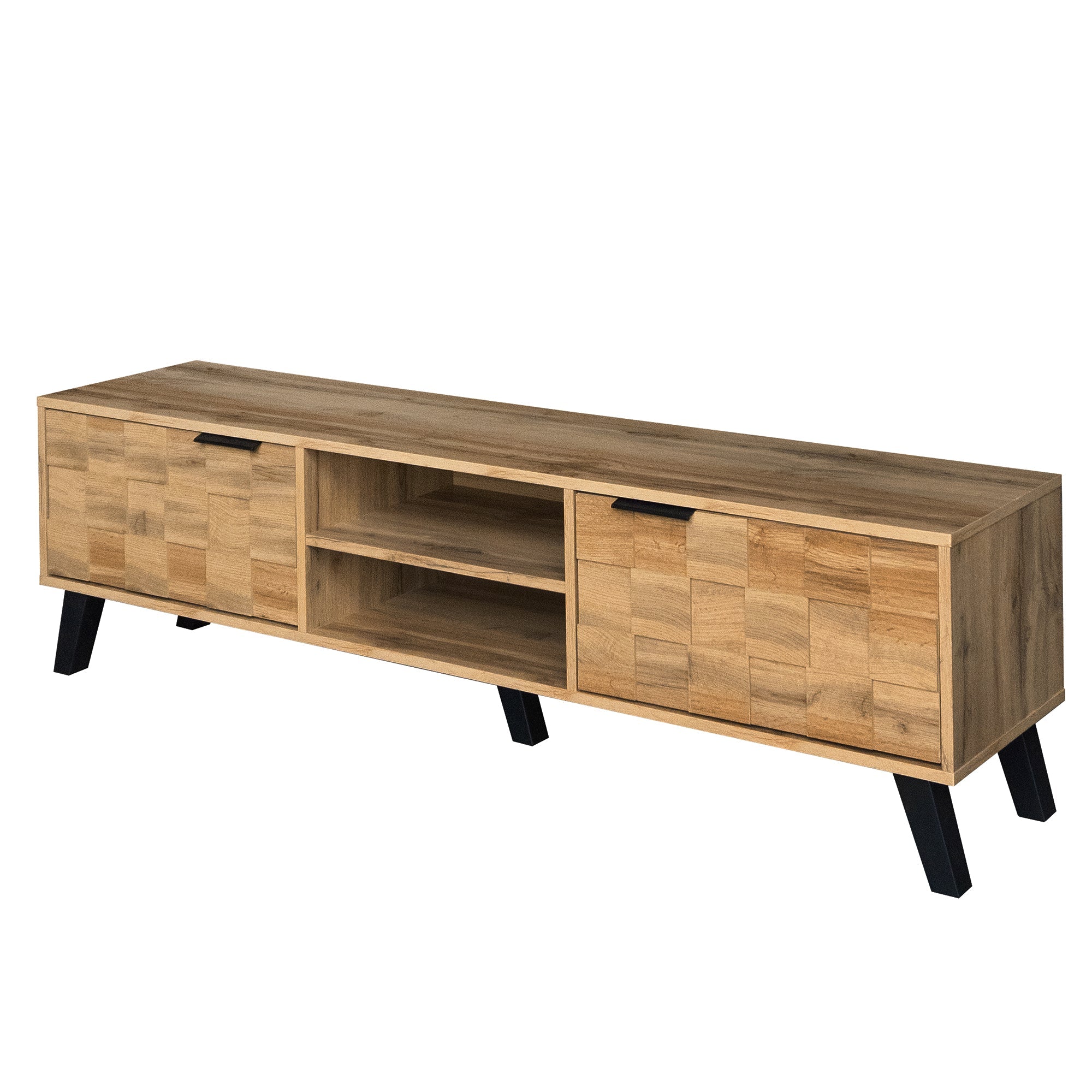 Logidon Modern TV-meubel hout 2 deuren 2 vakken 160,5x35,5x45 cm