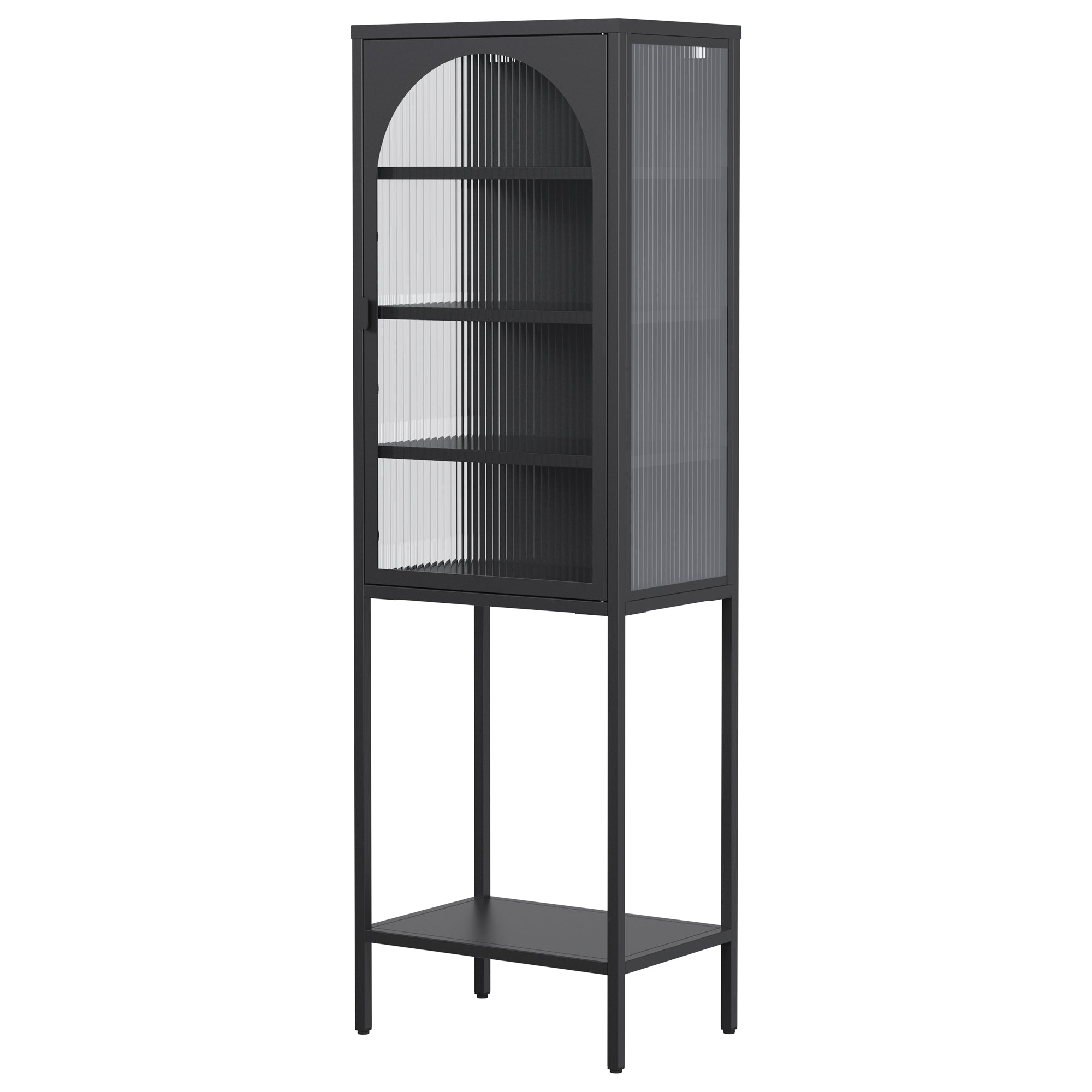 Logidon metalen vitrinedeur zwart 160x50x35 cm