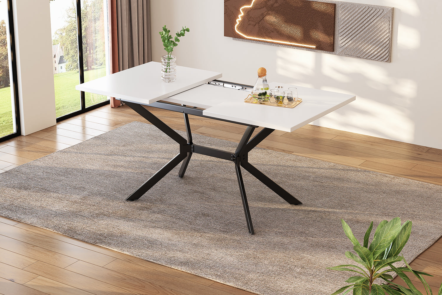 Logidon Witte Uitschuifbare Eettafel 120 160 cm Breed 80 cm
