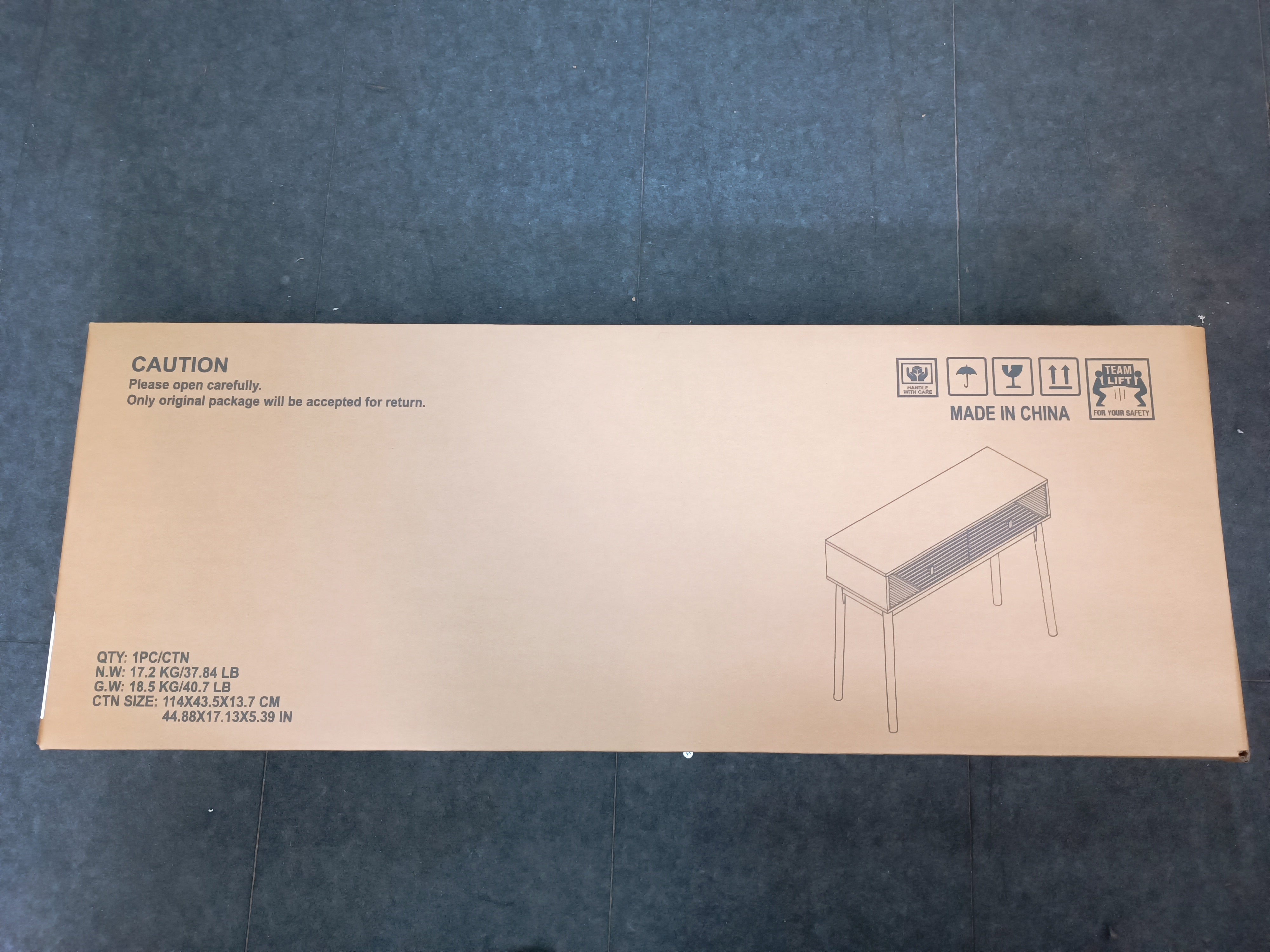 Logidon Consoletafel Walnoot 100x35x80 cm met Twee Laden
