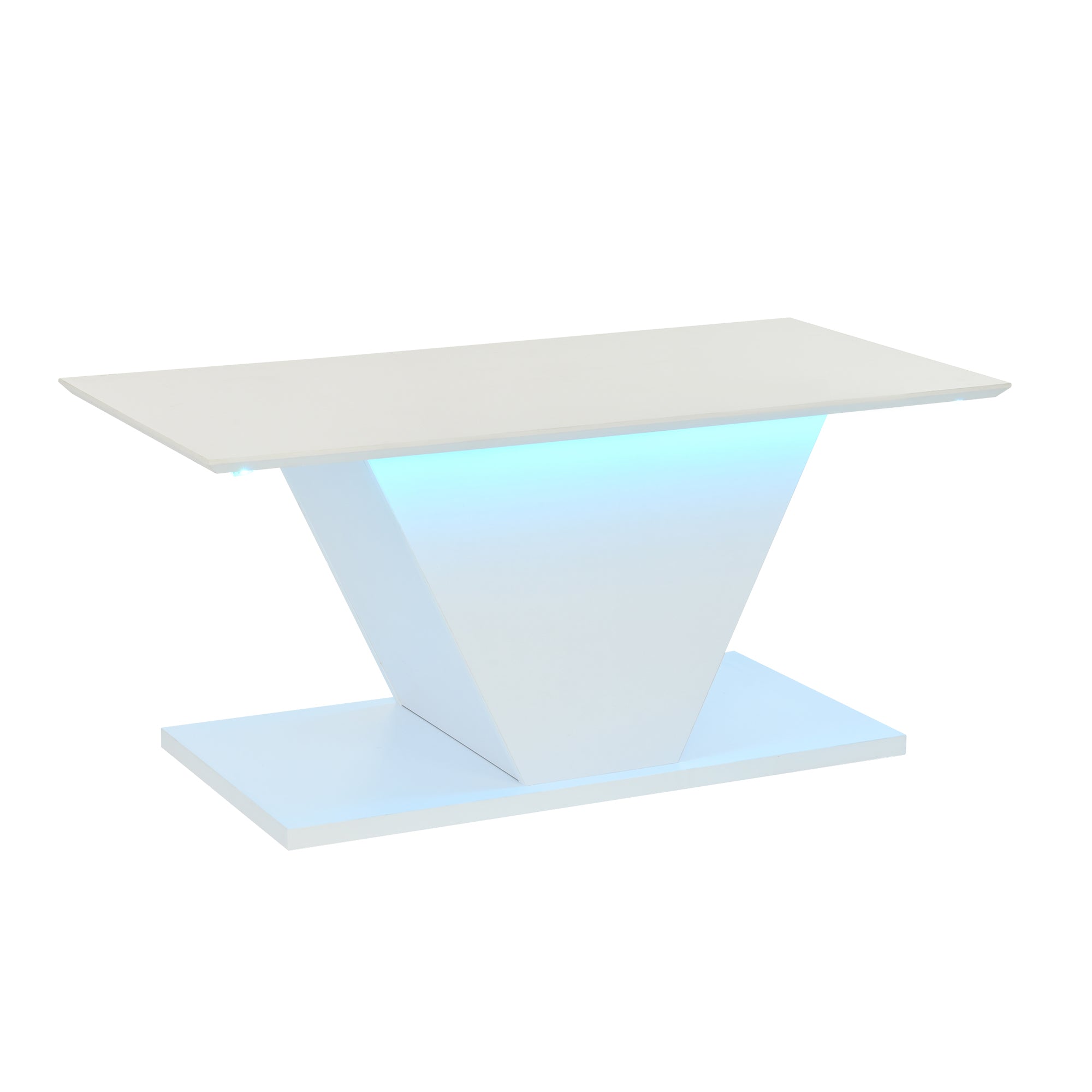 Logidon V-vorm salontafel wit hoogglans LED verlichting 100x50x46 cm