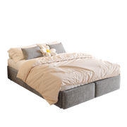 Logidon gestoffeerd bed 140x200 grijs hydraulische opbergruimte 2 lades