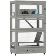 Logidon Dwerghamsterkooi Hout Grijs 65x45x109 cm met slot