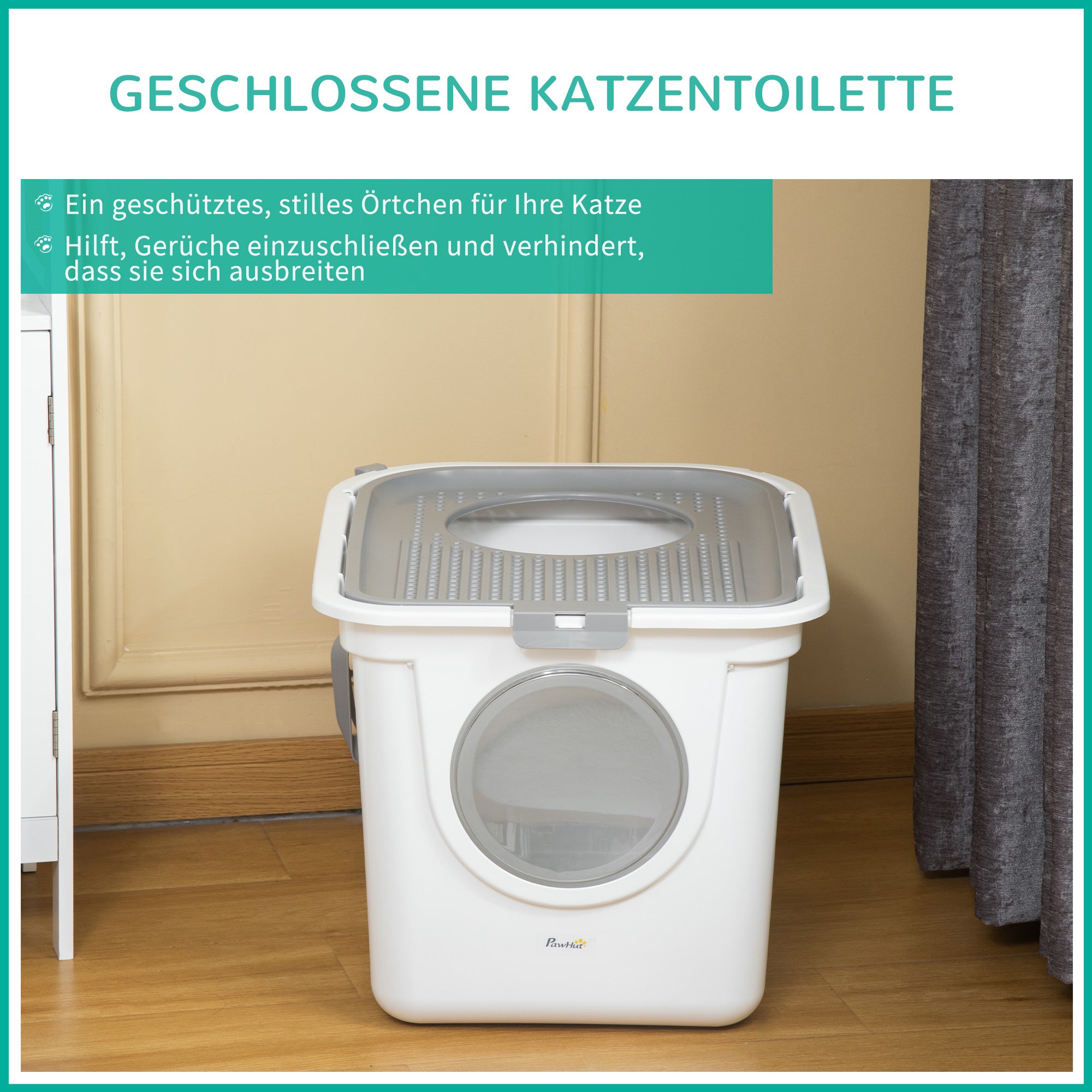 Logidon kattentoilet met deksel wit kunststof tot 5 kg