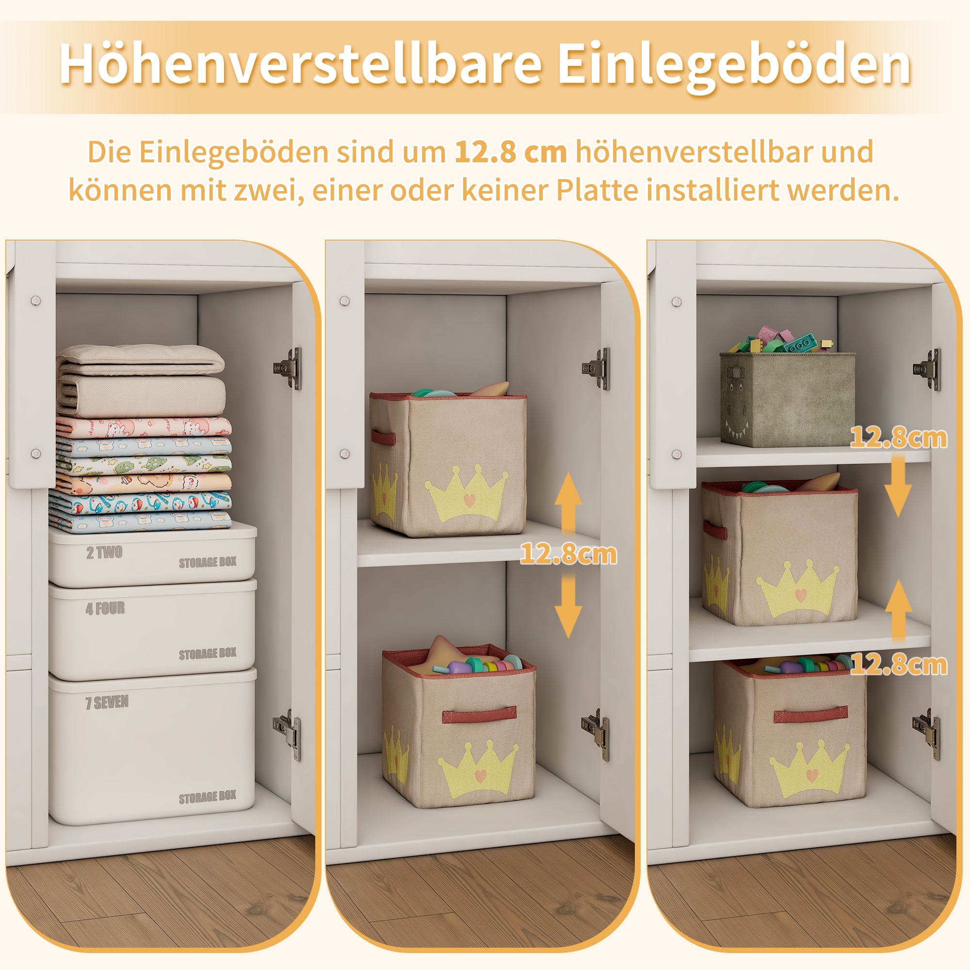 Logidon kinderstapelbed tweepersoonsbed met opbergruimte 140x200 wit naturel