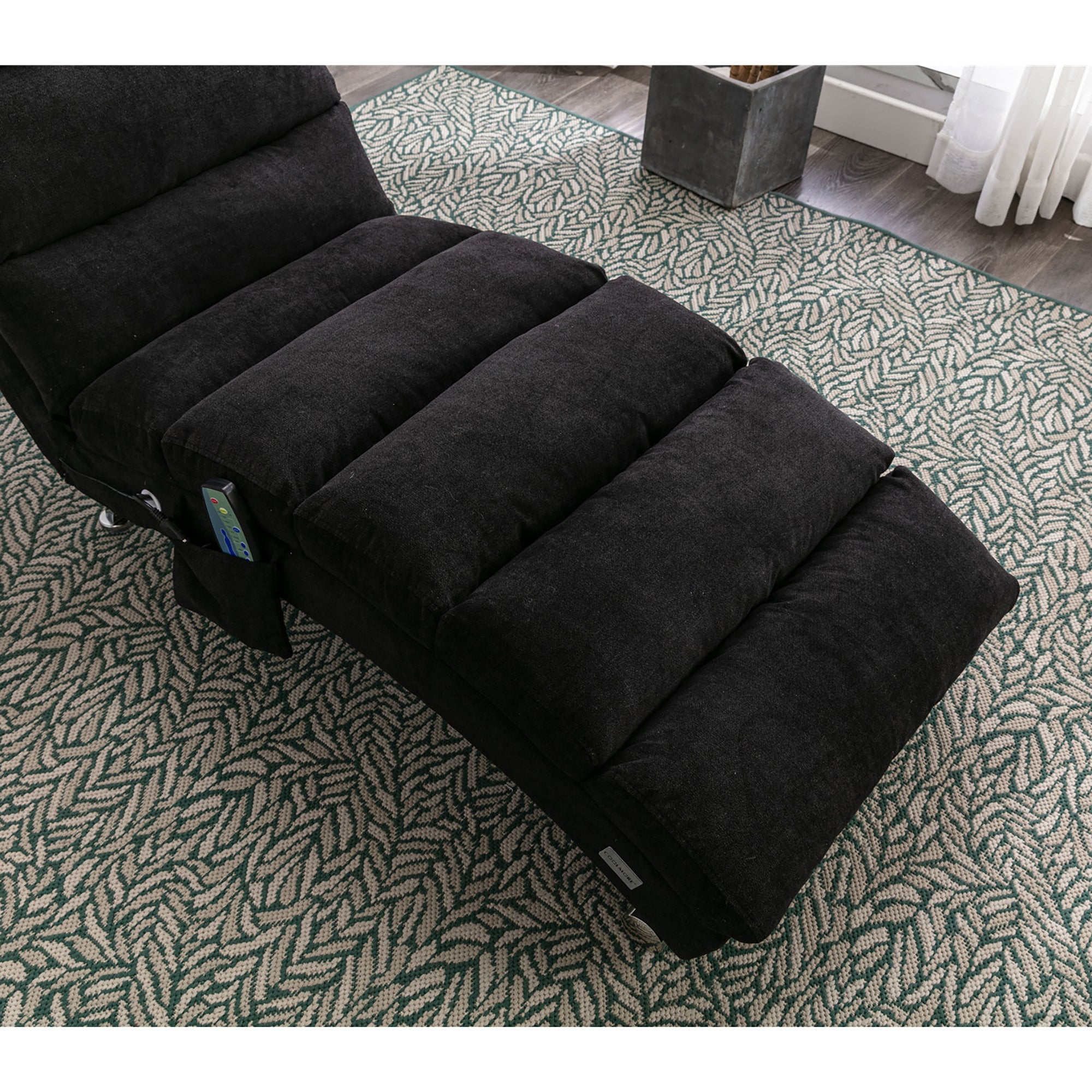 Logidon Elektrische Massage Chaise Longue Zwart met Afstandsbediening