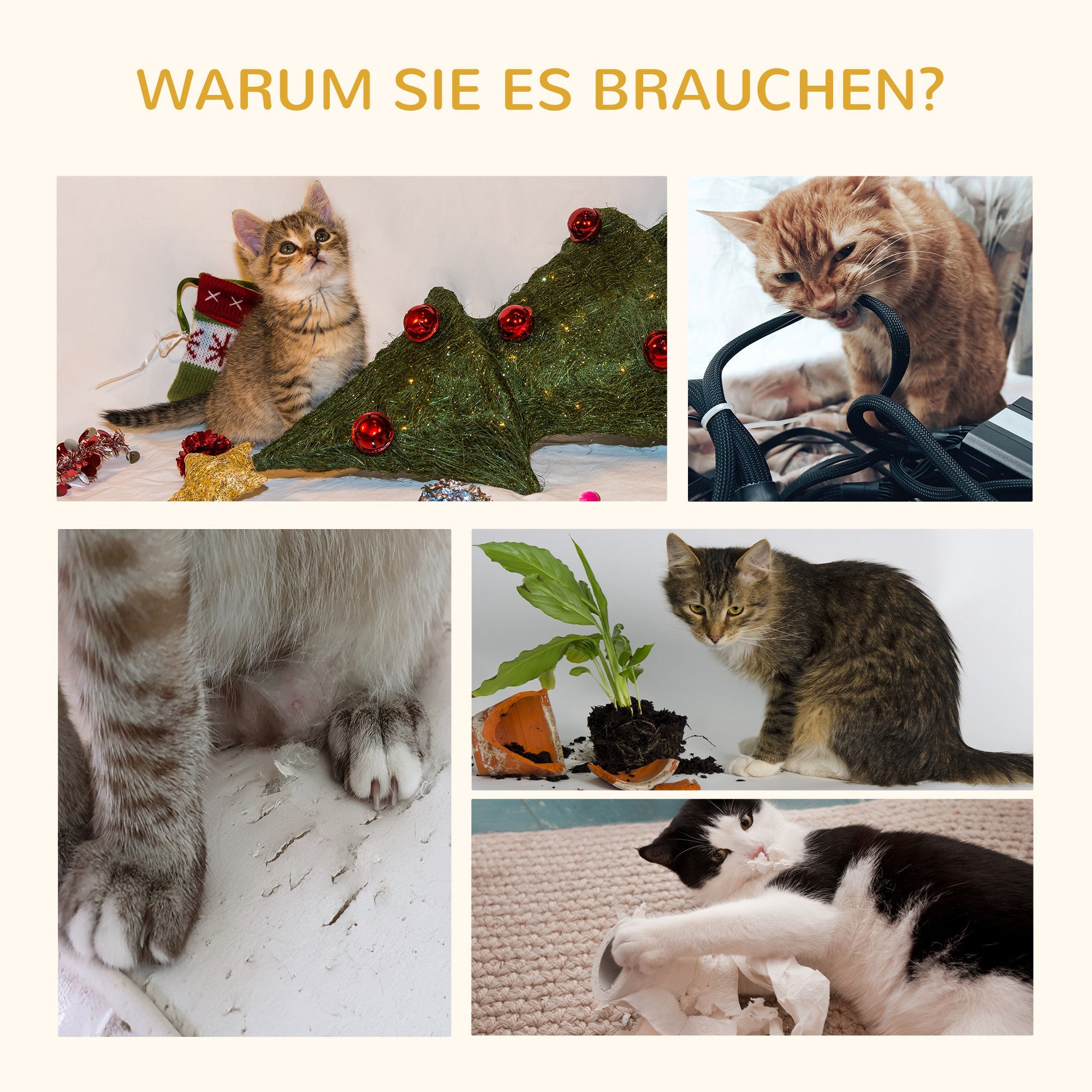 Logidon krabpaal 100,5 cm hoog met kattengrot en kattentrap naturel