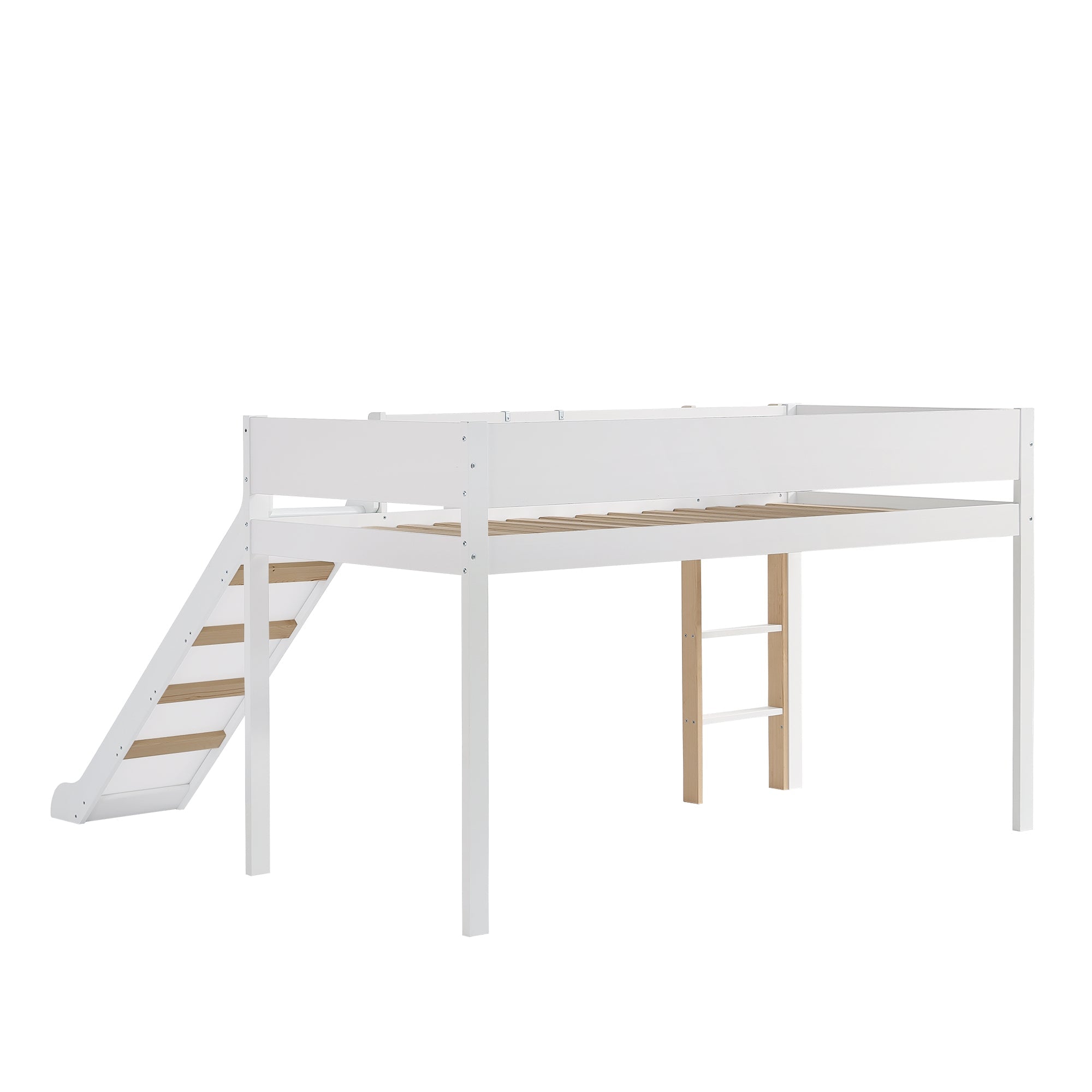 Logidon hoogslaper met drietrapsladder en glijbaan 90x200cm