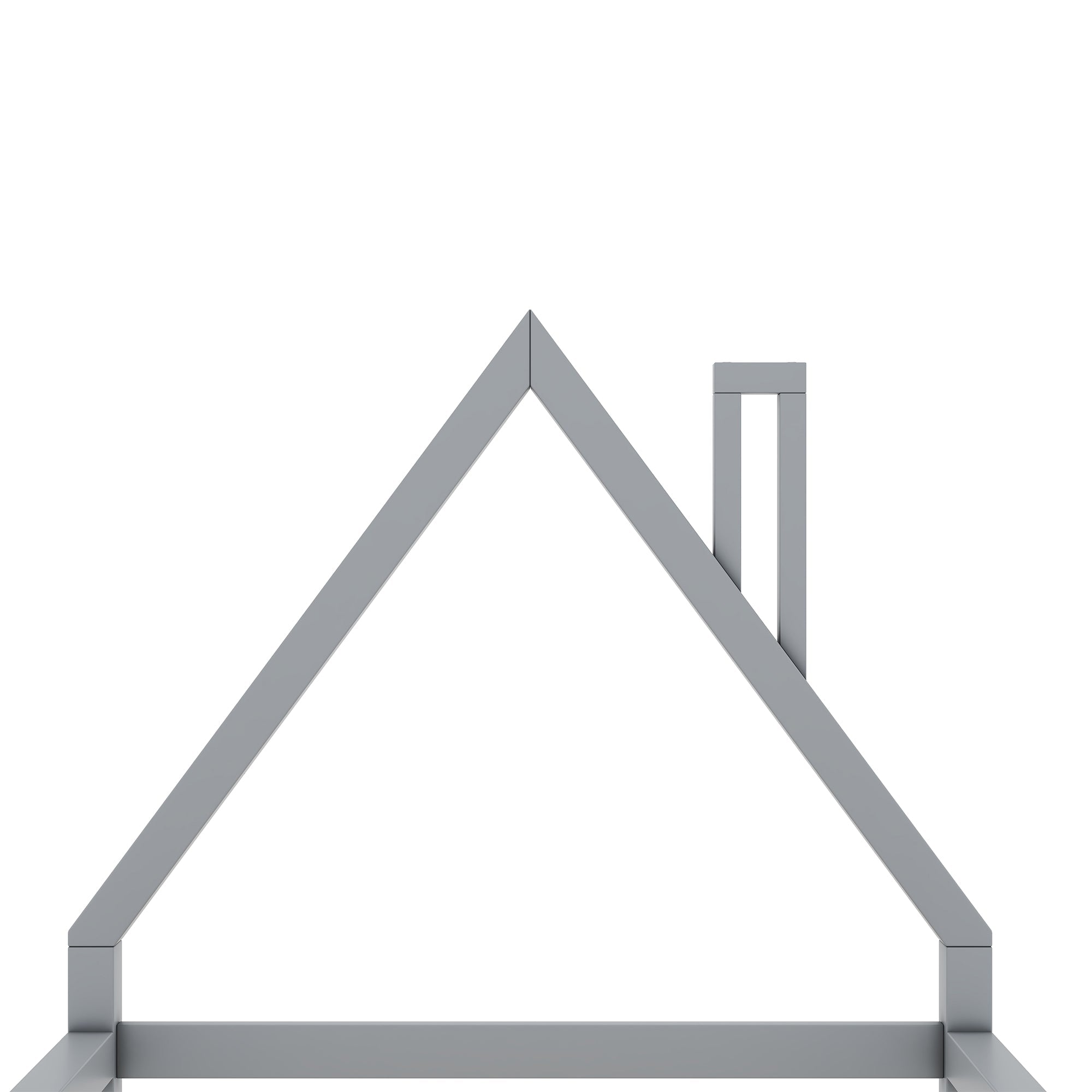 Logidon children's bed 90x200 cm flat bed house shape gray solid wood