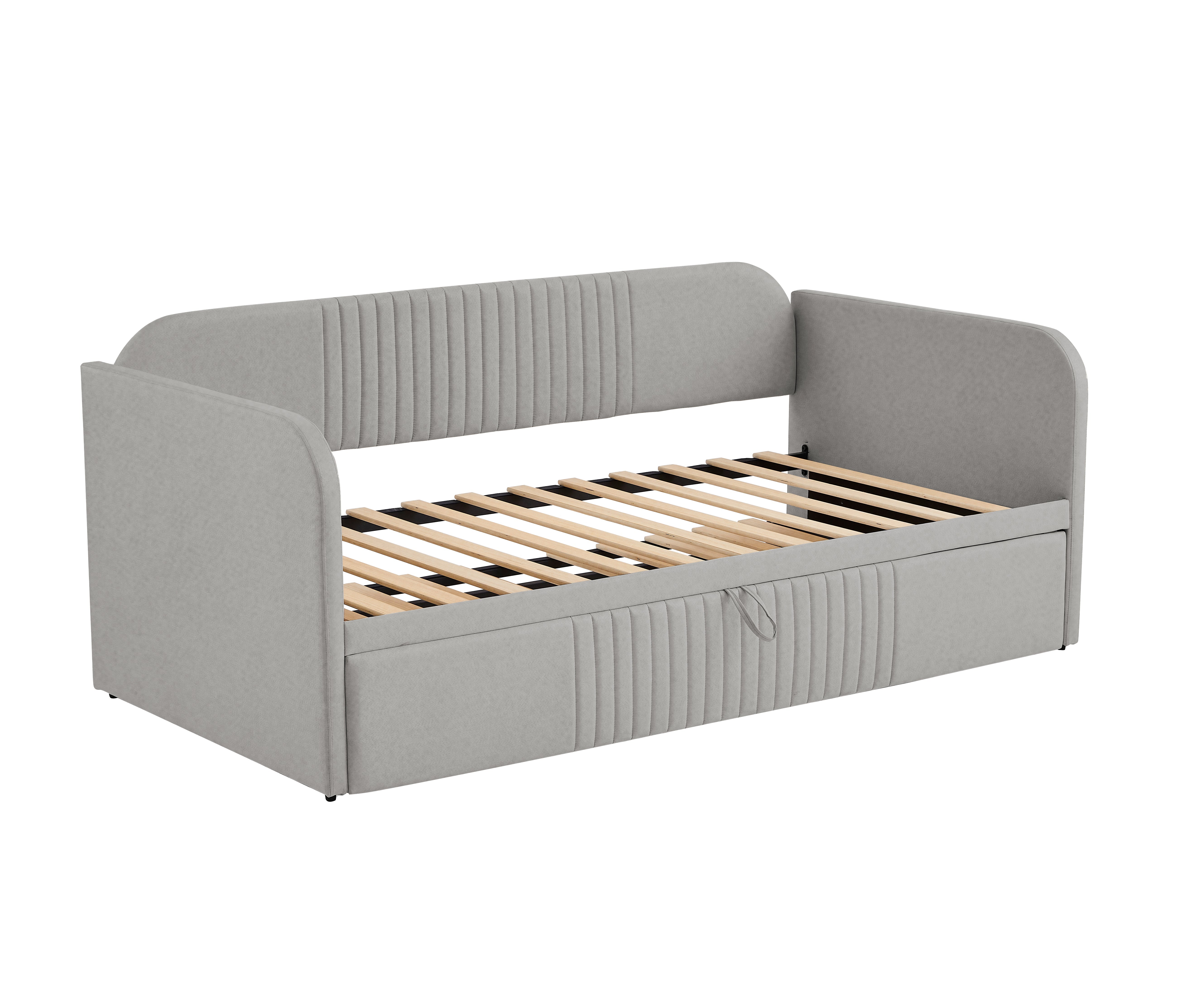 Logidon gestoffeerd bed slaapbank 90/180x190 cm lichtgrijs