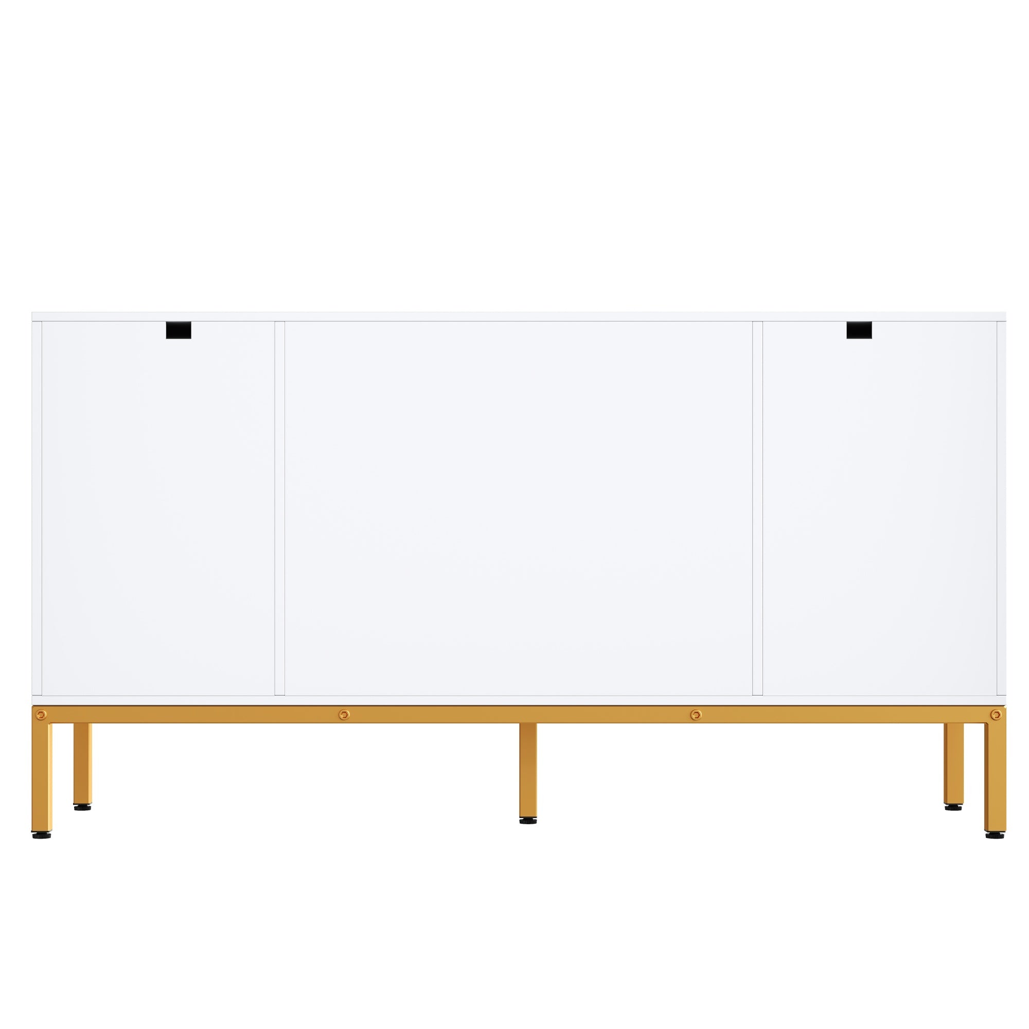 Logidon dressoir hoogglans wit 140x80x40 cm gouden handgrepen