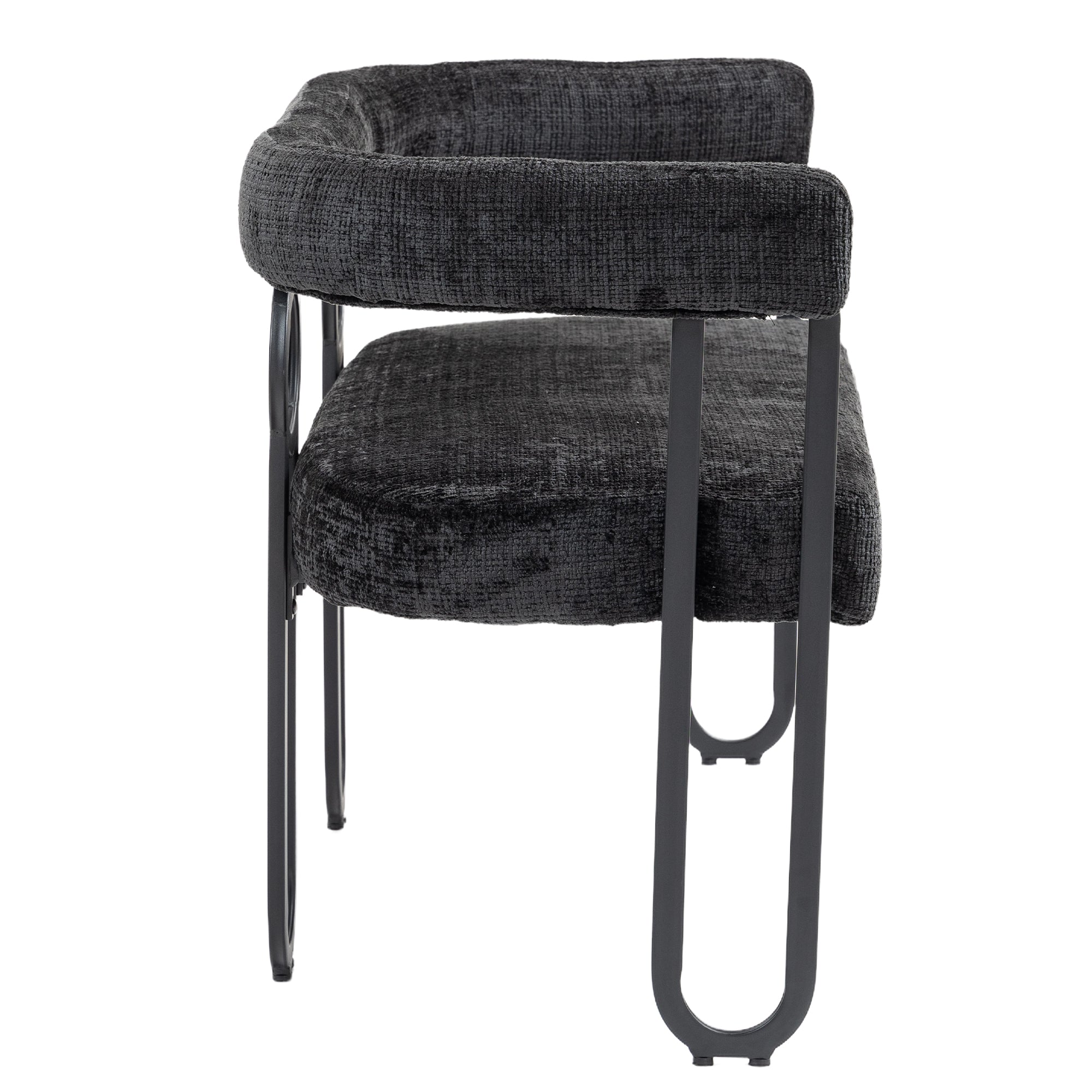 Logidon tweepersoonsslaapbank met ronde rug, zwart chenille