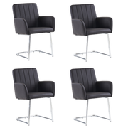 Logidon Set van 4 eetkamerstoelen kunstleer zwart Z-design