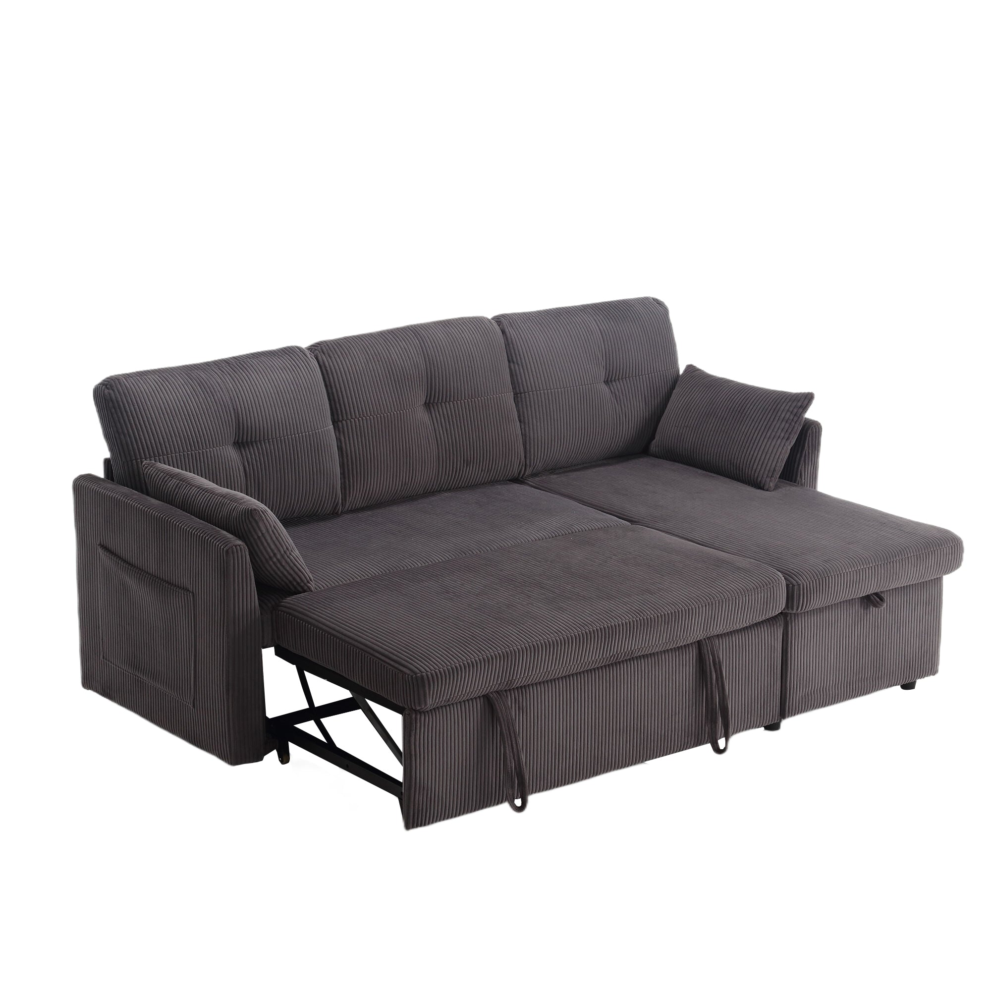Logidon Sofa Bed With Storage Space Dark Gray Modular Corner Sofa