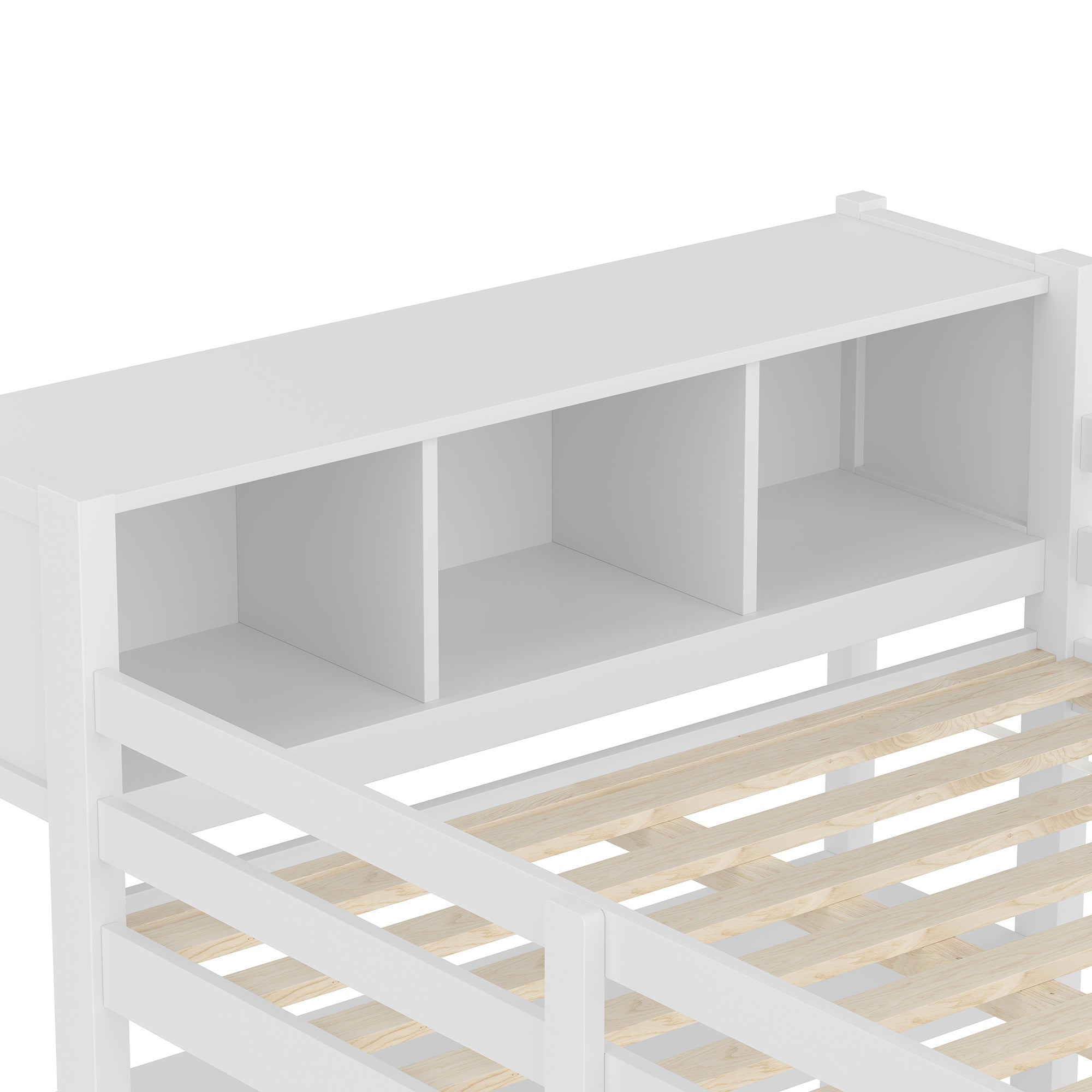 Logidon hoogslaper 140x200 cm met bureau en planken wit
