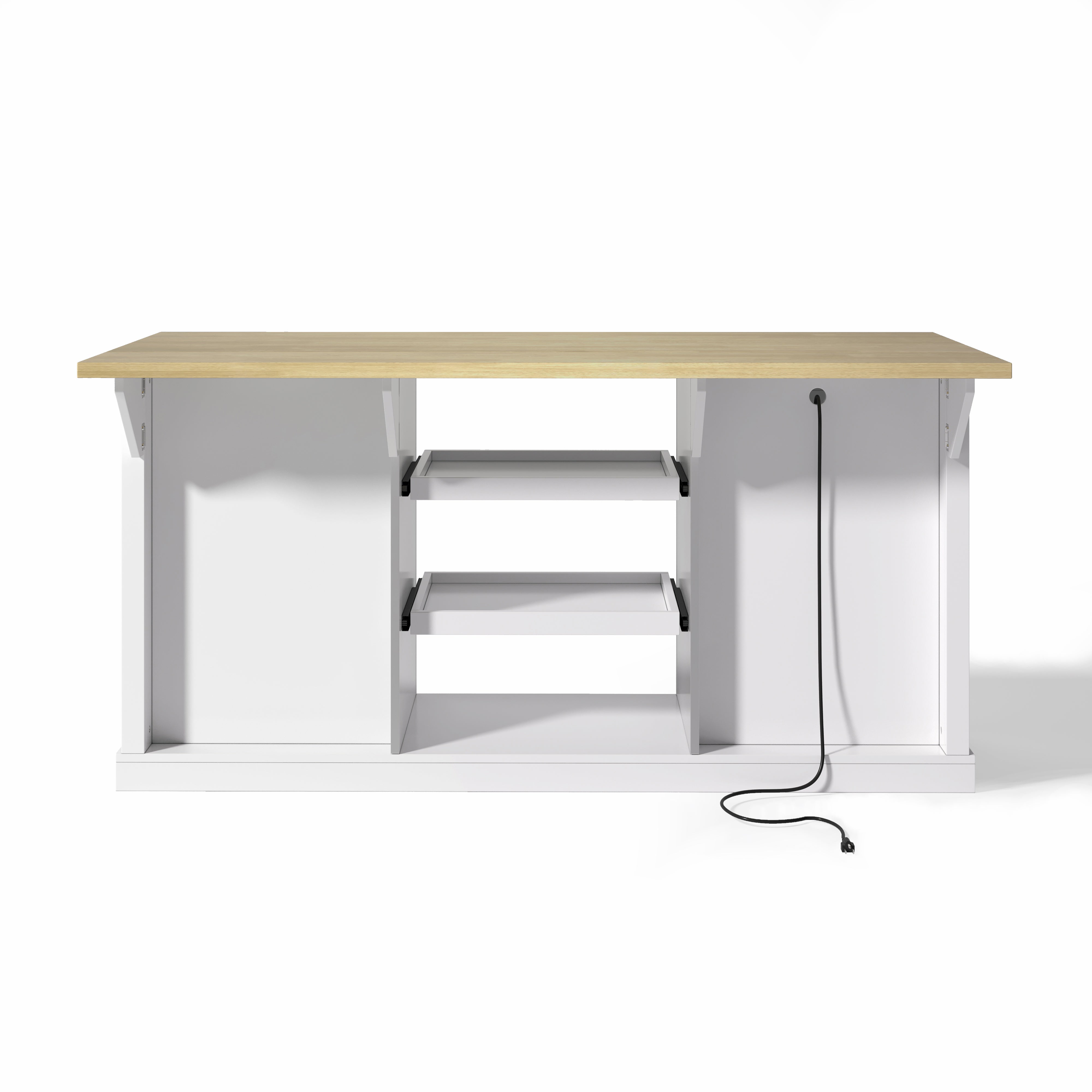 Logidon dressoir keukeneiland wit houten blad 5 laden 150x65x75 cm