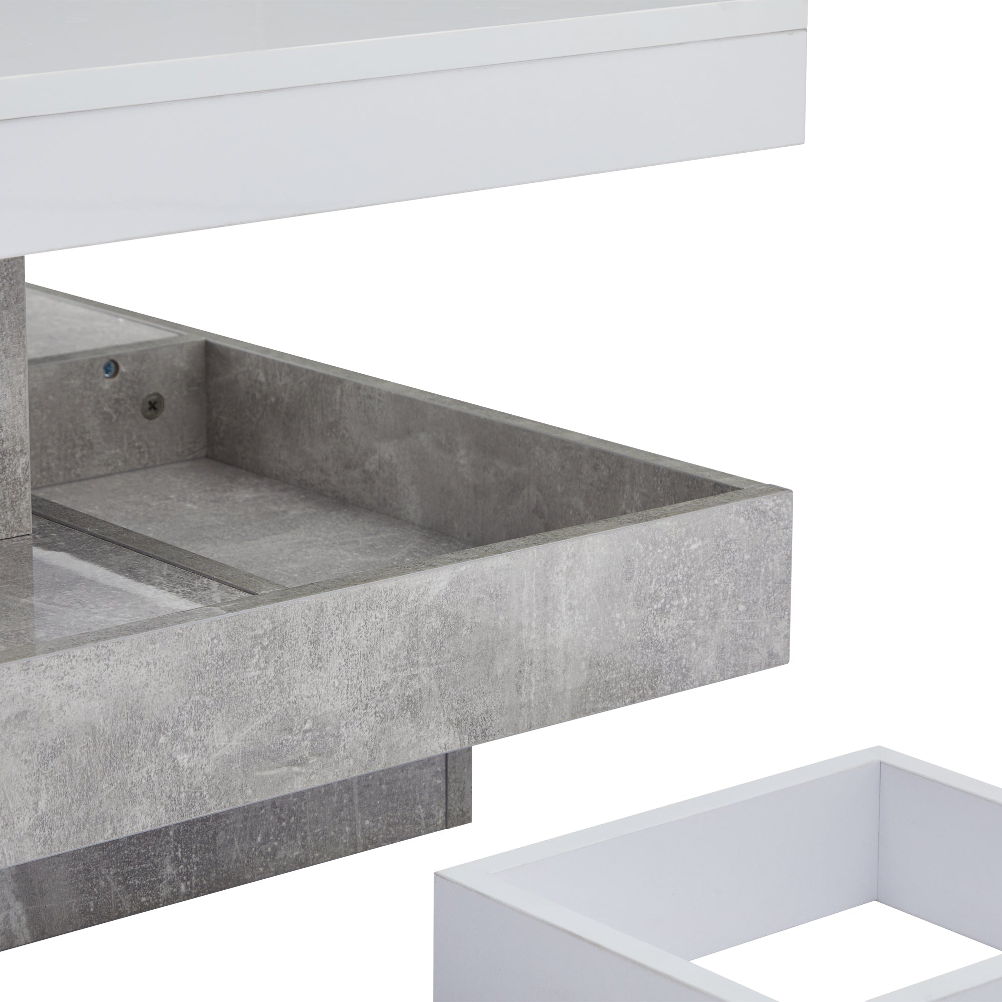 Logidon 360 graden draaibare salontafel 70x70x36 cm wit hoogglans