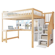 Logidon hoogslaper 140x200 cm met LED-verlichting wit en naturel