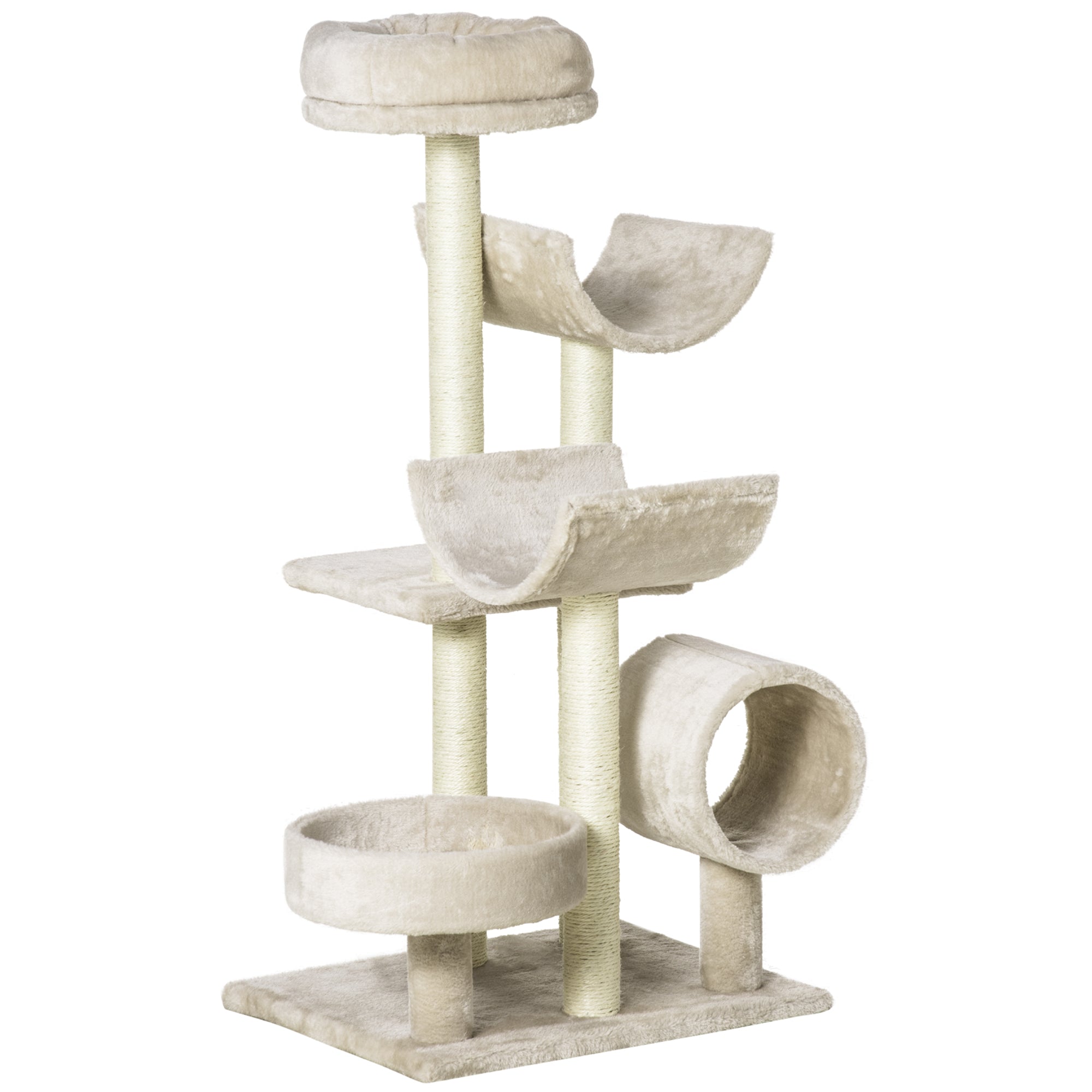 Logidon Kattenkrabpaal Beige Klimparadijs Met Tunnel 105 cm