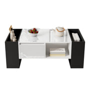 Logidon Moderne salontafel 105x60x40,5 cm hoogglans zwart en witte lade