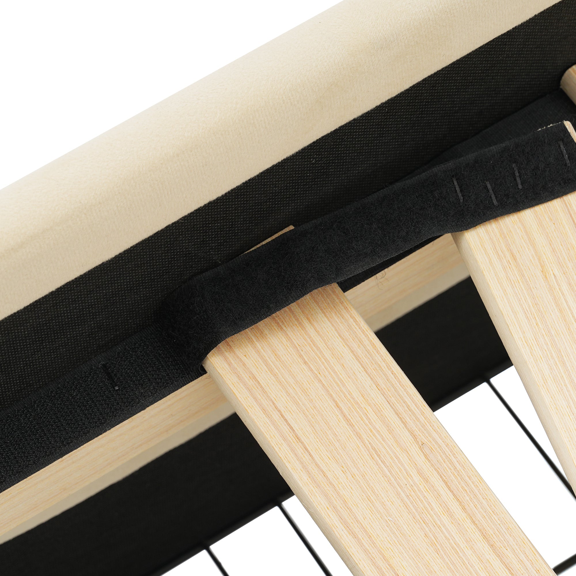 Logidon gestoffeerde slaapbank 90x200 beige USB-oplaadfunctie 2 compartimenten