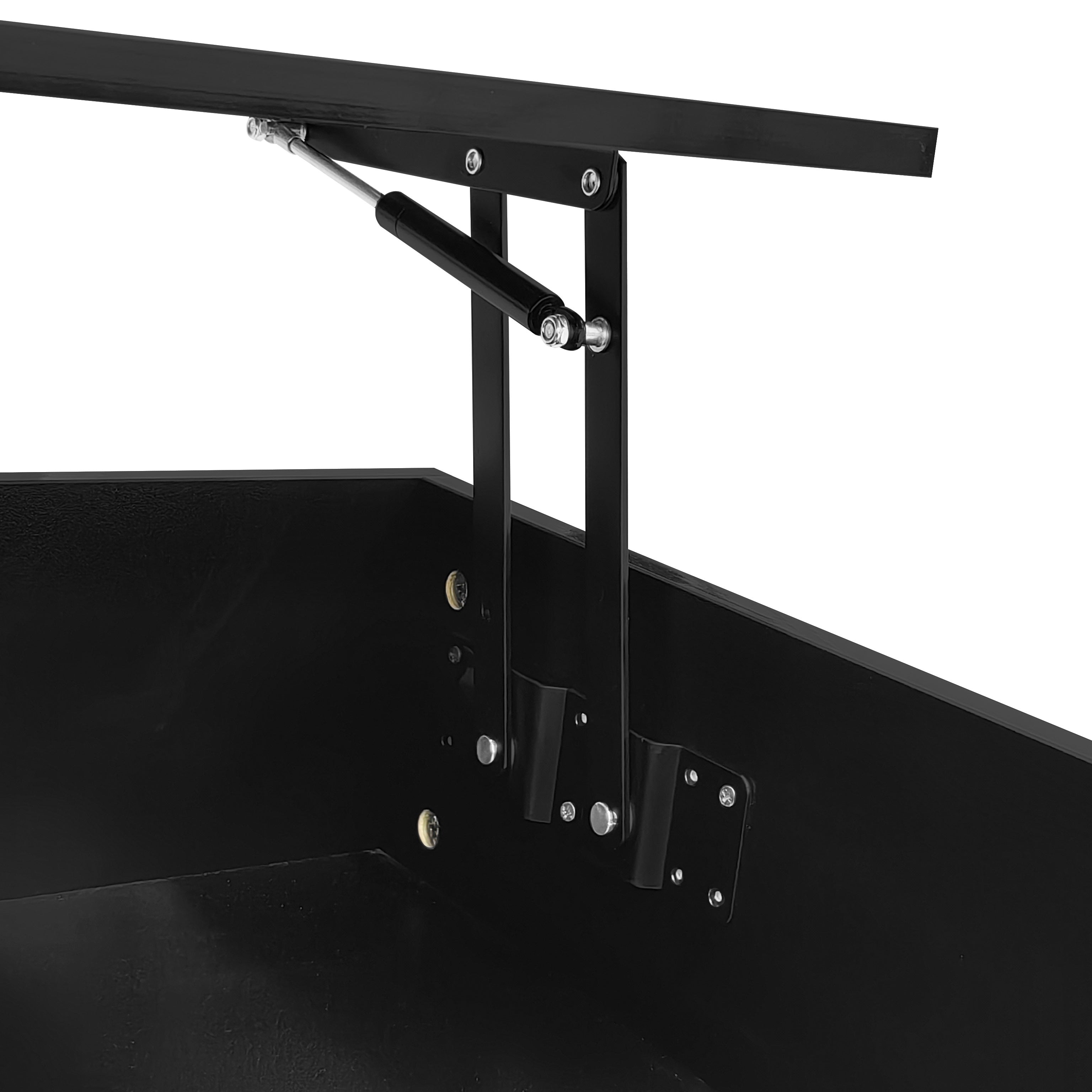 Logidon hoogglans liftsalontafel zwart 100x50x45 cm LED-verlichting