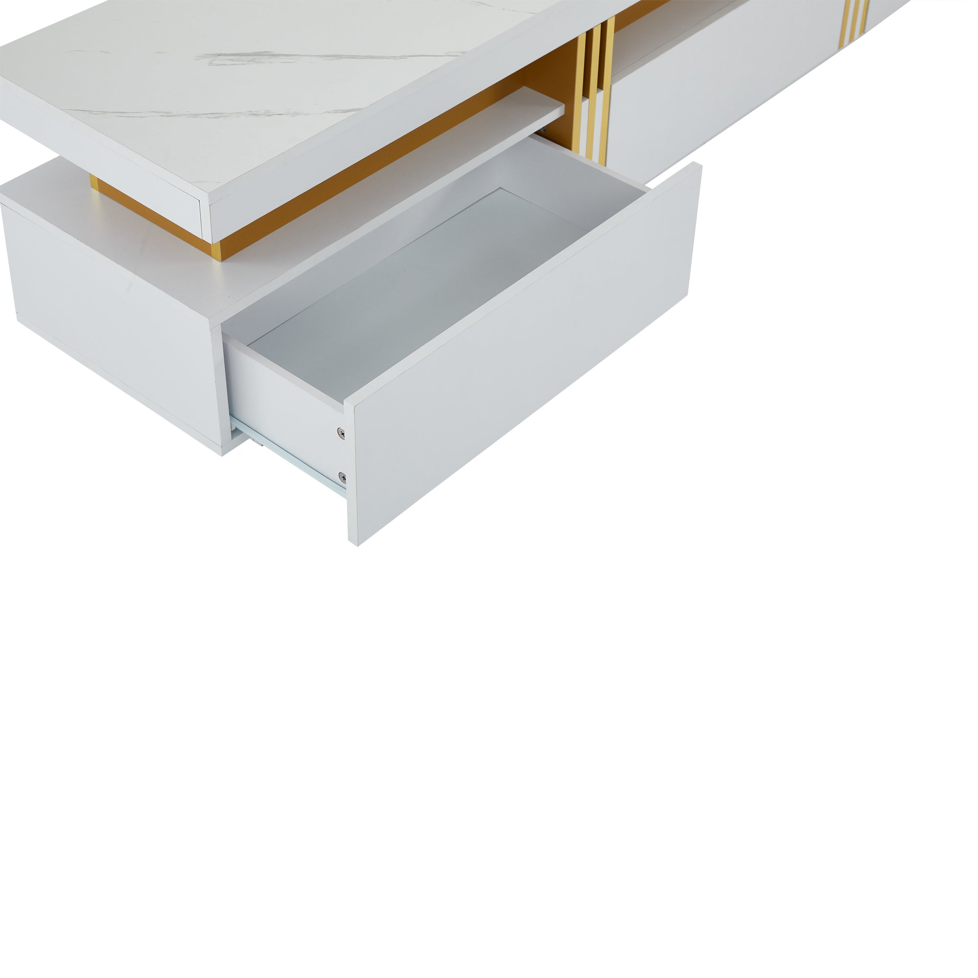 Logidon TV-meubel 200 cm marmerlook drie lades kabelmanagement
