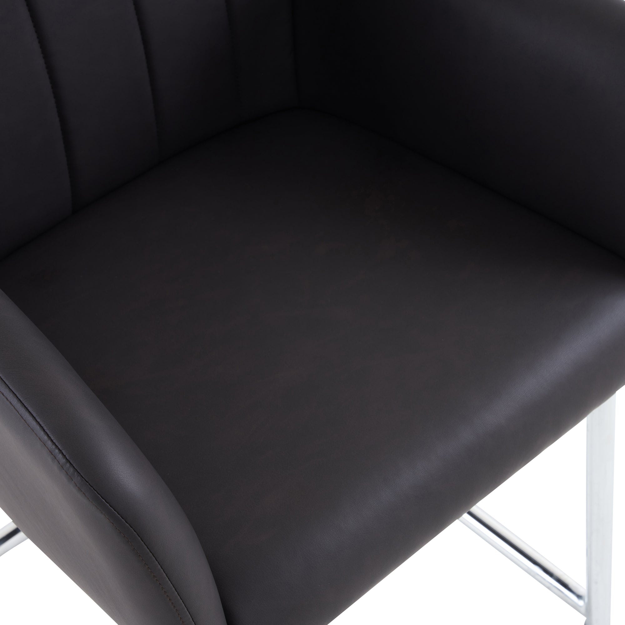 Logidon set van 2 eetkamerstoelen zwart kunstleer verticale strepen