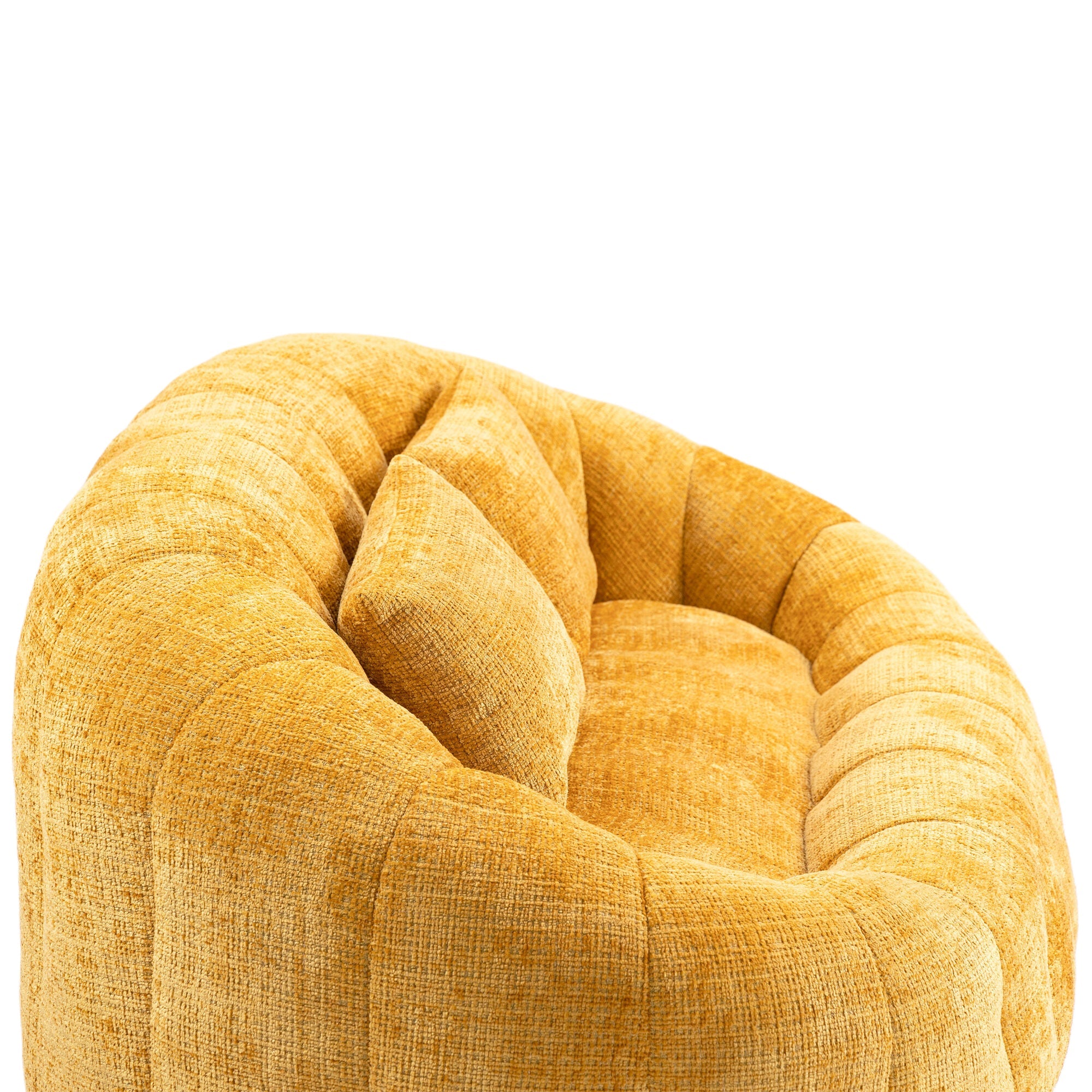 Logidon Zitzakbank Luxe Chenille Geel Ligstoel met hoge rugleuning