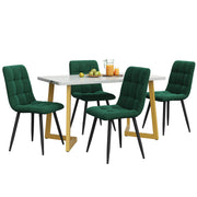 Logidon 117 cm eettafelset donkergroene fluwelen stoelen met gouden poten