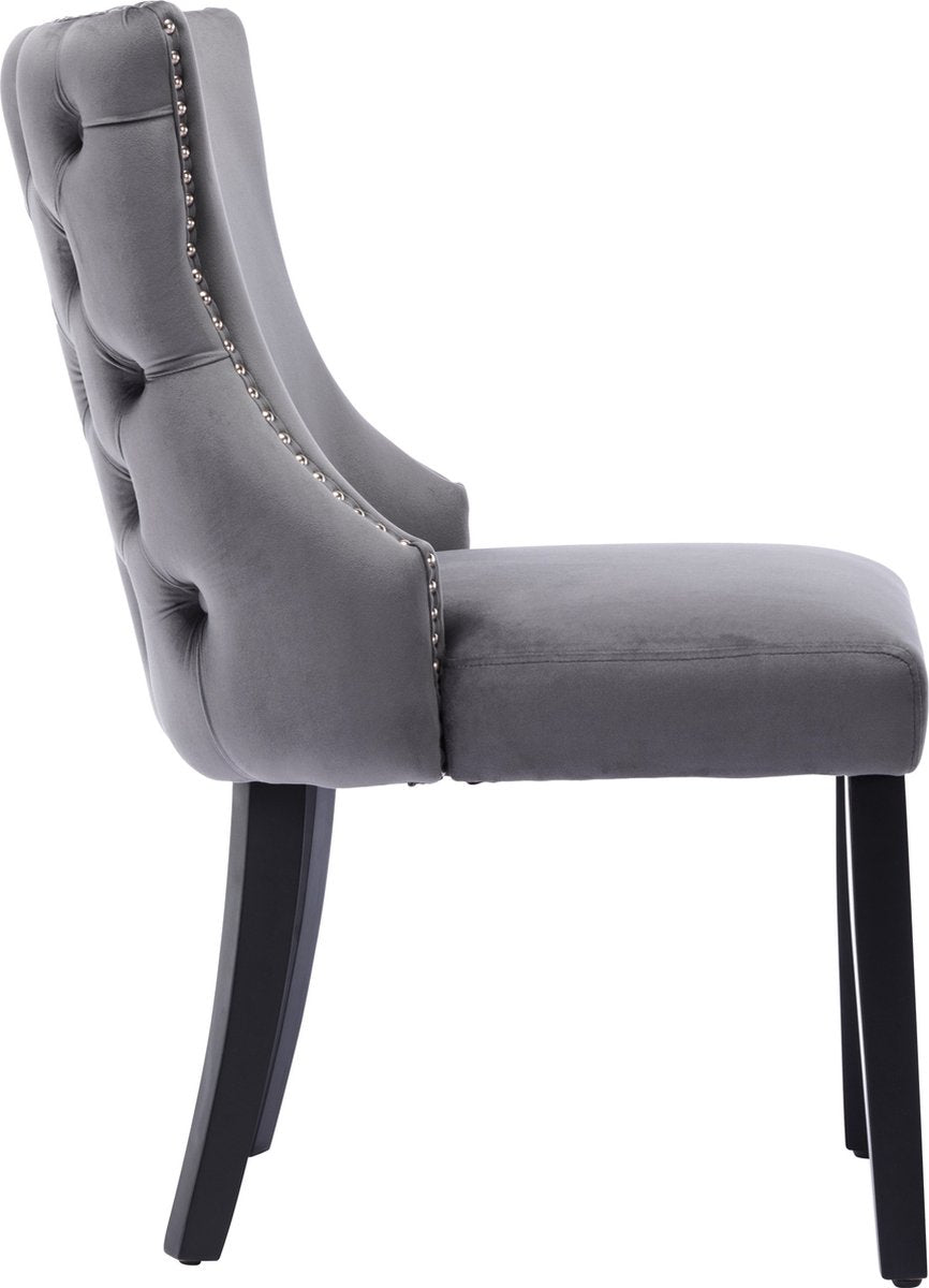 Merax Eetkamerstoel - Set van 2 Eetkamerstoelen - Stoel - Fauteuil - Grijs afbeelding 5