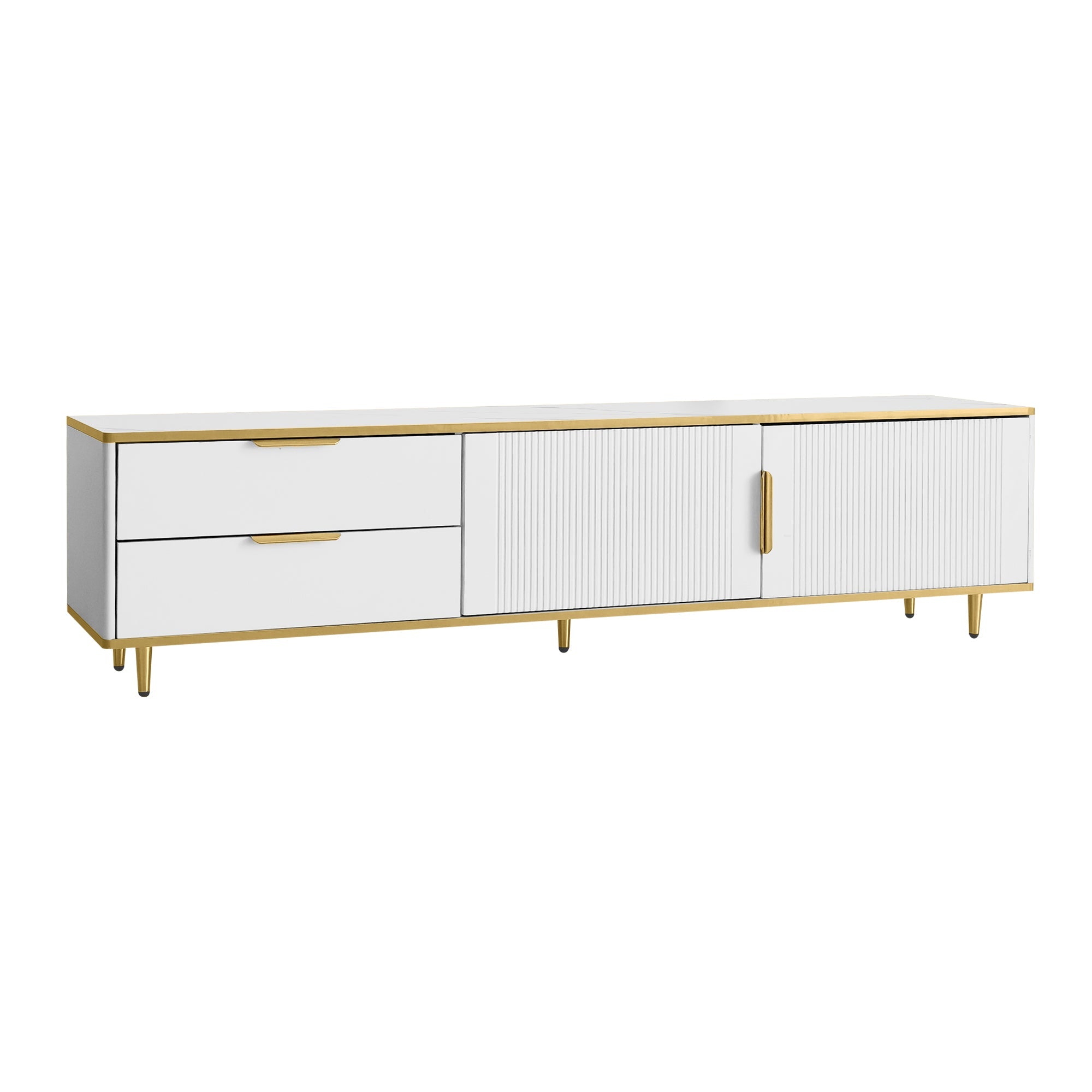Logidon TV-meubel witgouden accenten 175 cm breed marmerlook