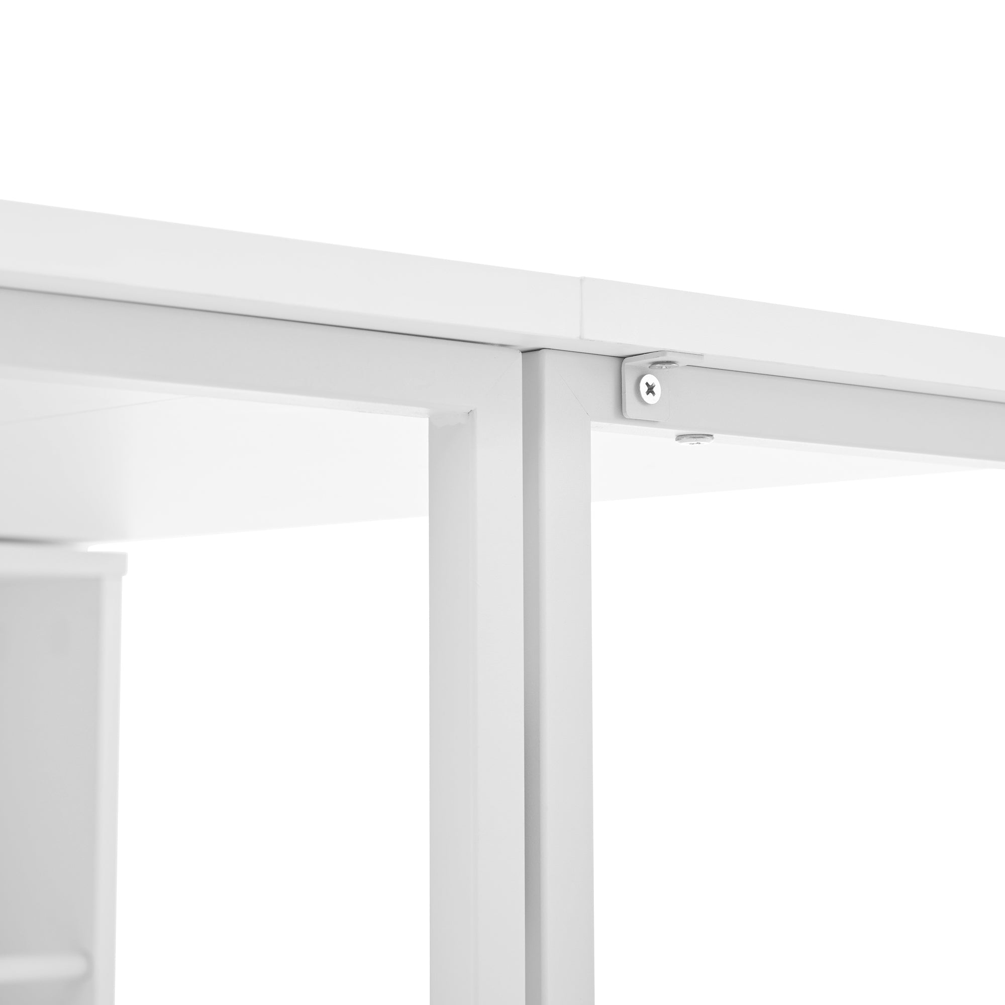 Logidon Moderne Bartafel Wit Uitschuifbaar 360 Graden Draaibaar met Opbergruimte