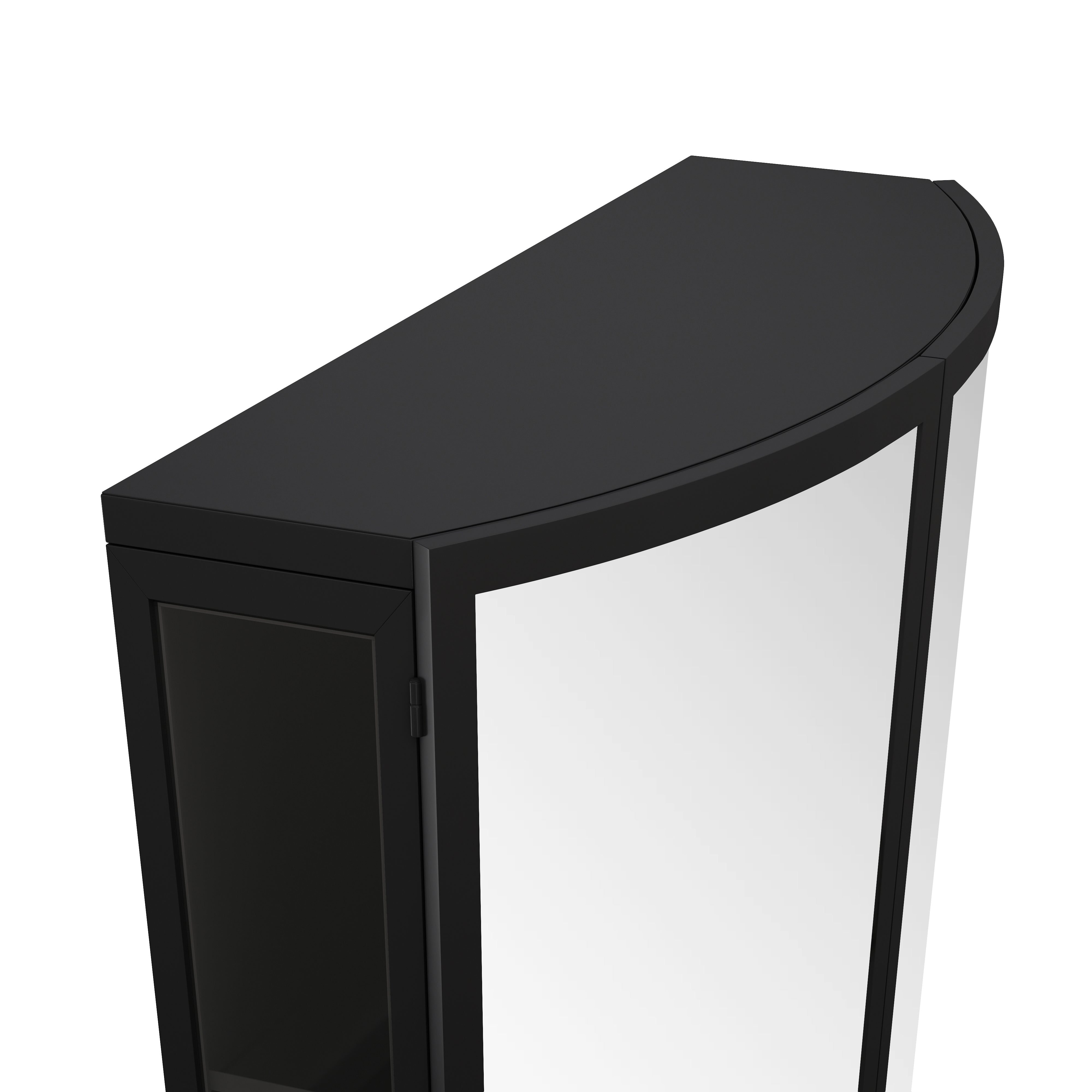 Logidon 60 cm moderne kledingkast zwart met onbreekbare spiegel