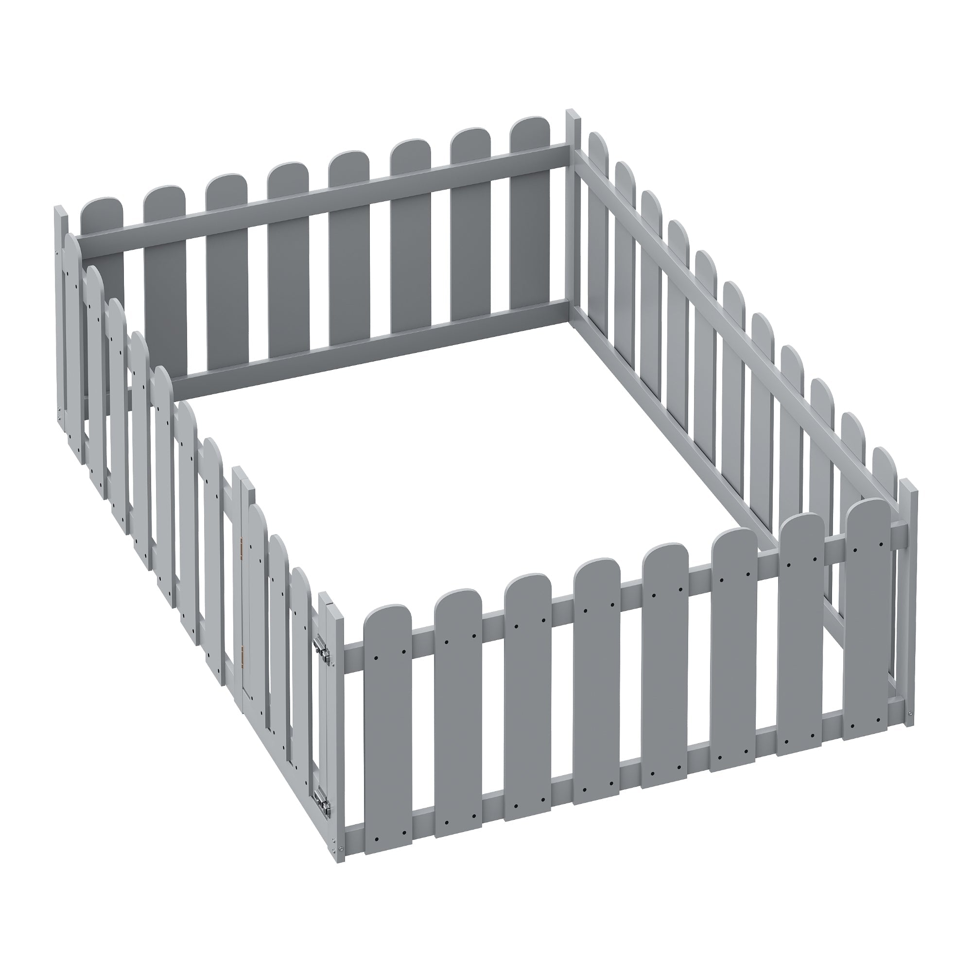 Logidon kinderbed 140 x 200 cm grijs houten frame met deur