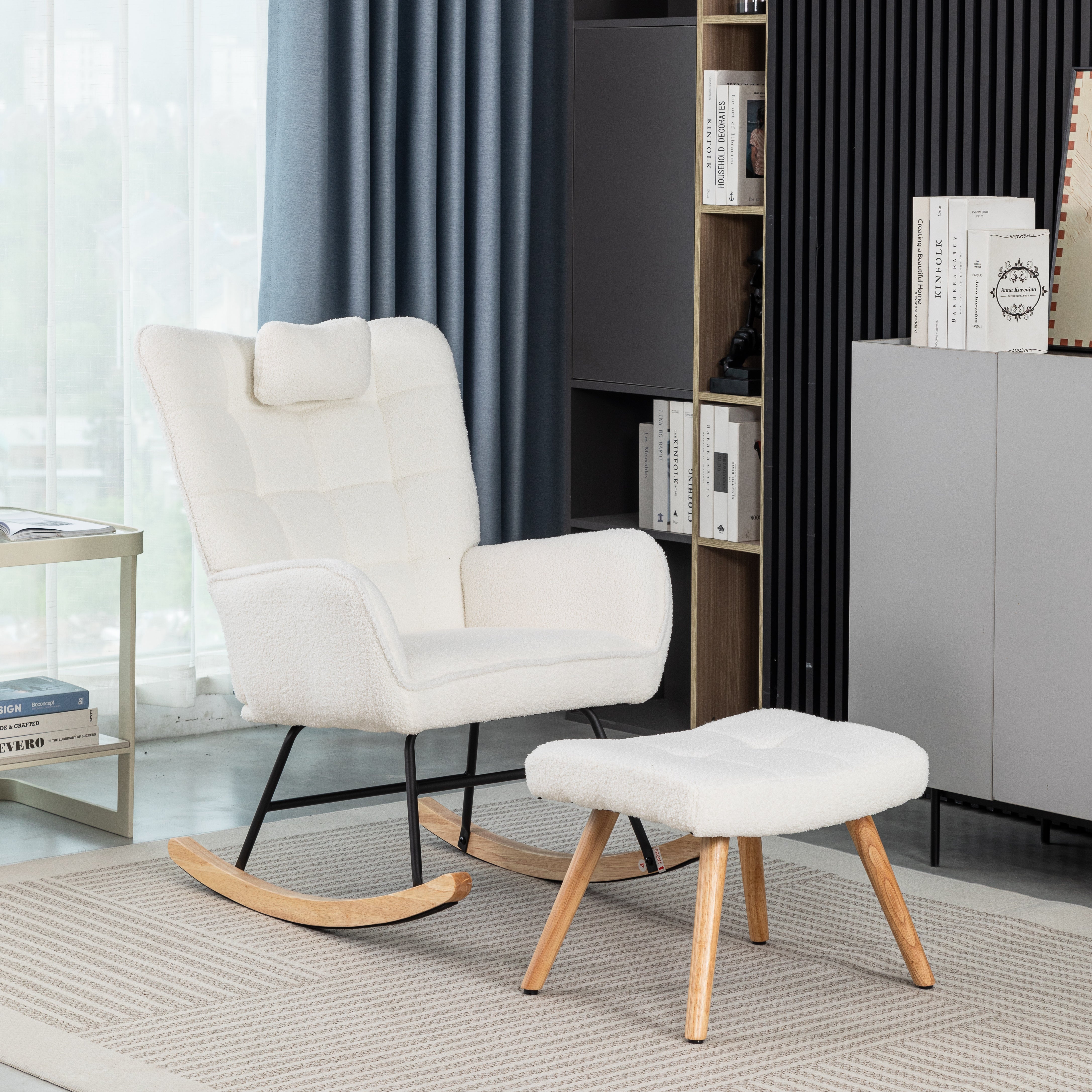 Logidon ergonomische schommelstoel wit, 92 cm hoog, zitvlak 65 cm